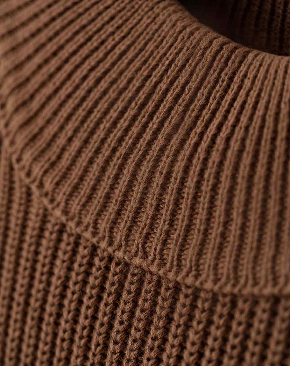 Suéter regular tejido algodón caramelo mujer - miniatura 9