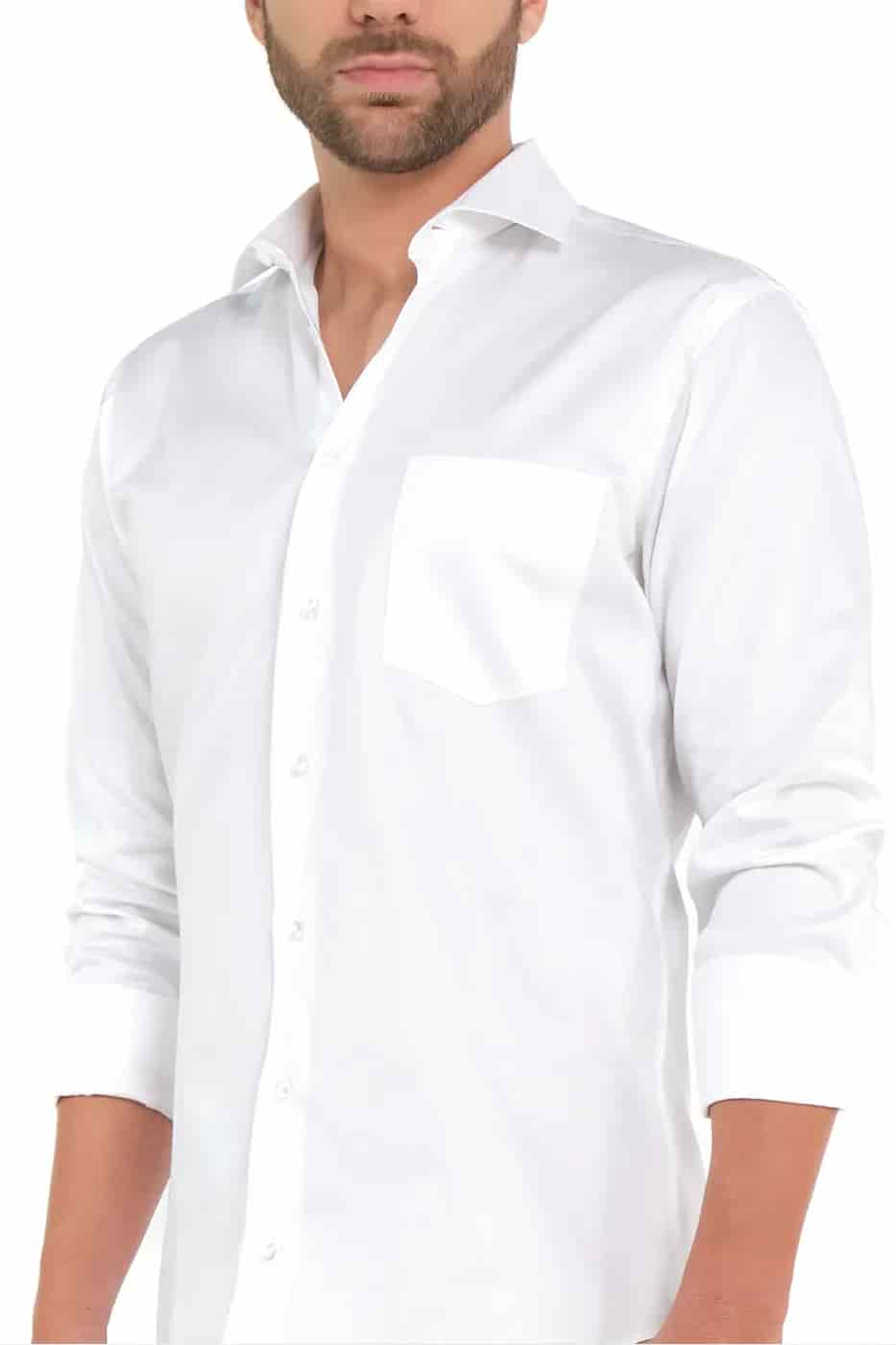 Camisa Slim Fit 100% Algodón Blanco - miniatura 3