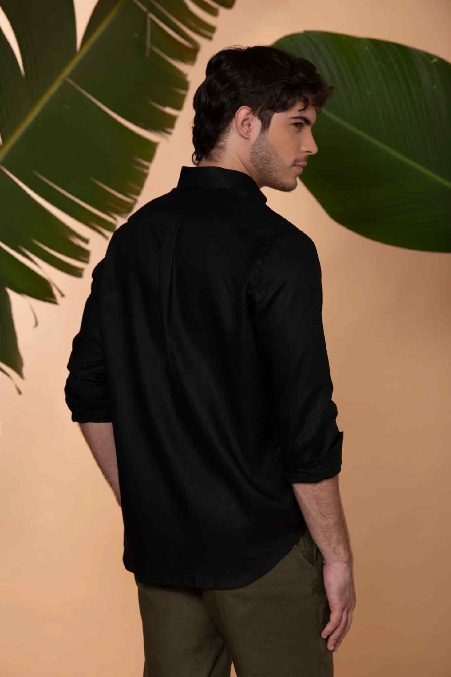 Camisa Sirocco Lino Negro - miniatura 7
