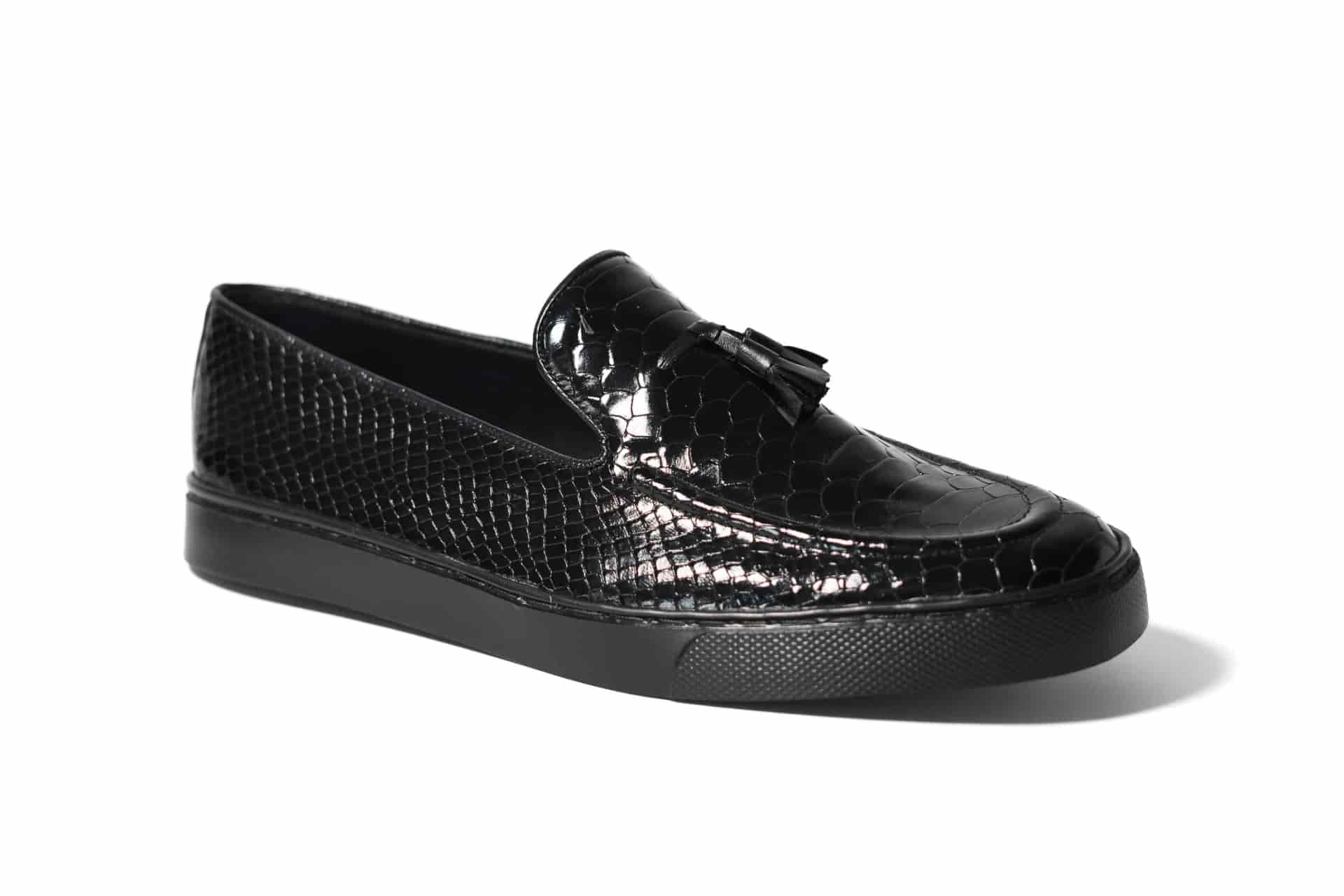Loafers Python negro tennis - miniatura 1