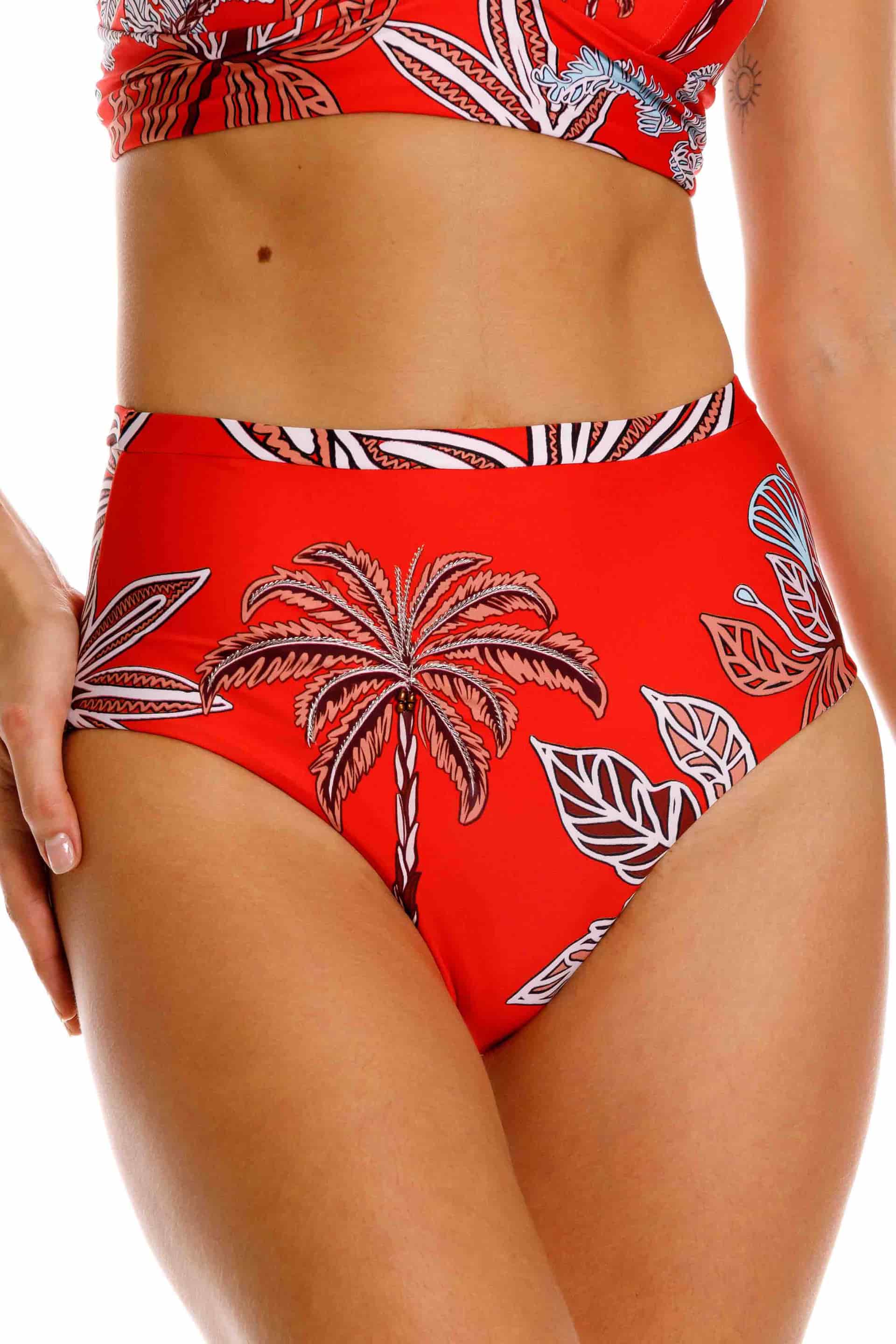 Panty Setentero de Bikini Maxipalms Rojo - miniatura 1