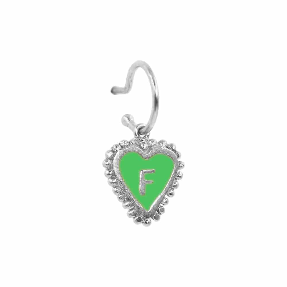 PreOrder Baby Hoops 9mm Letra Heart Plata - miniatura 13