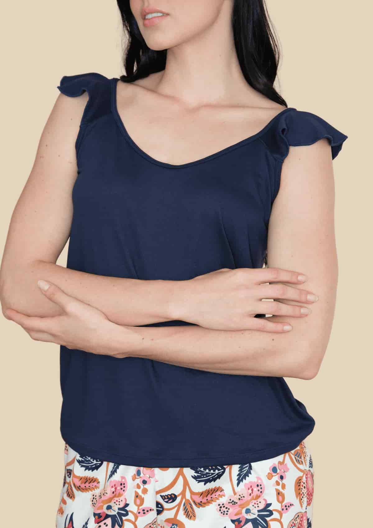 Pijama Capri Estampado Azul - miniatura 3