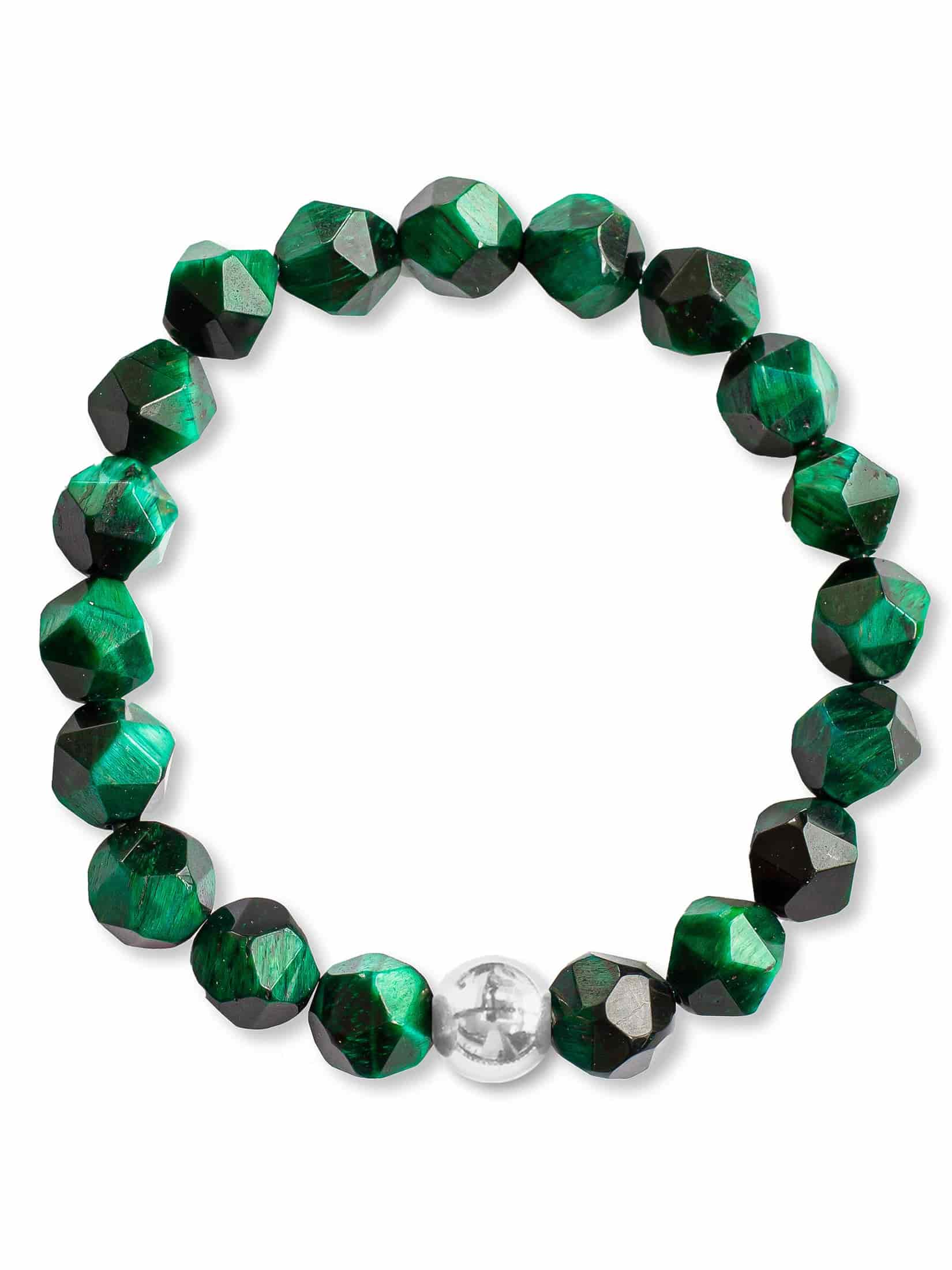 Brazalete Ojo de Tigre Verde Facetado 8mm - miniatura 9