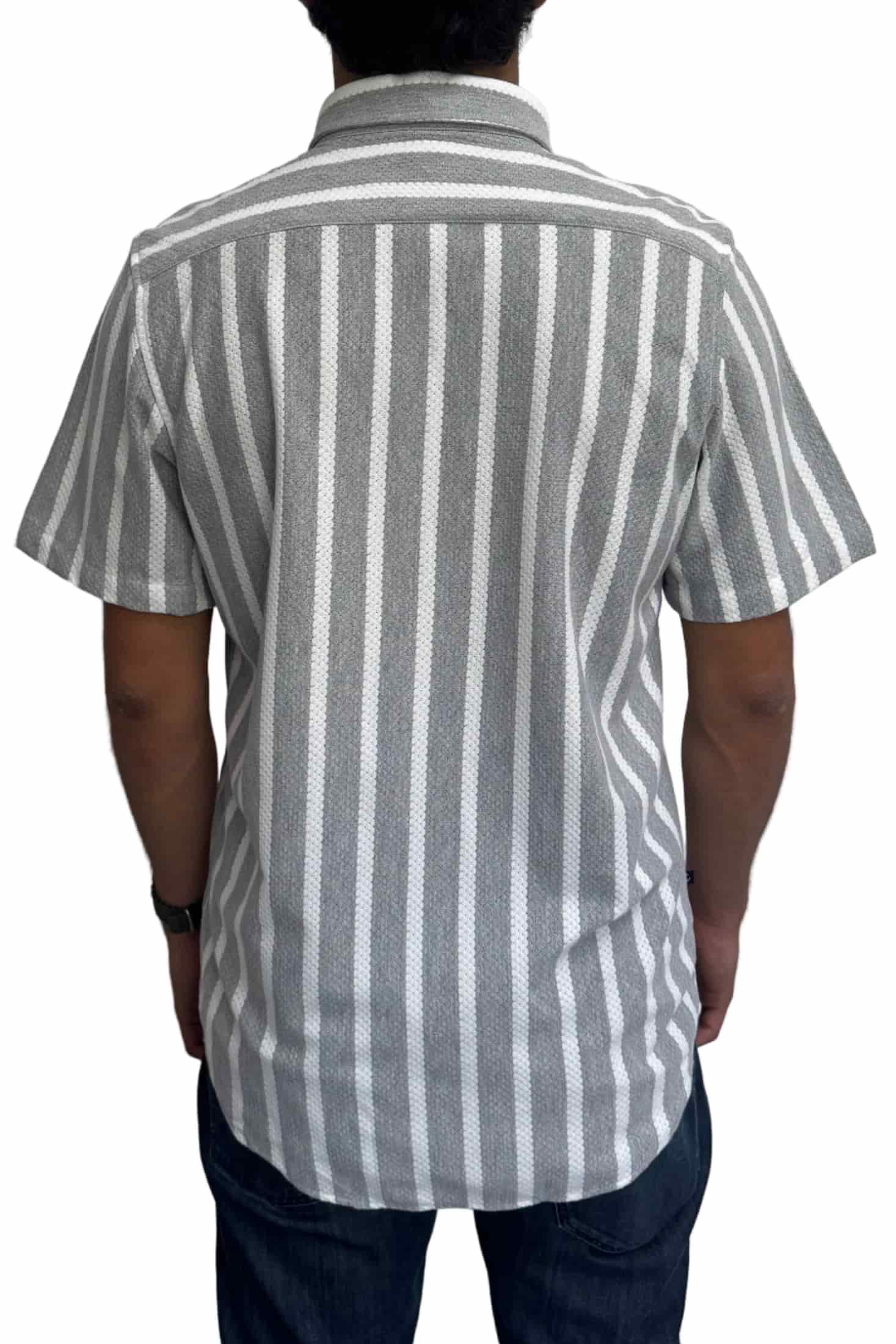 Camisa en texturas Gris Rayas Blancas - miniatura 2