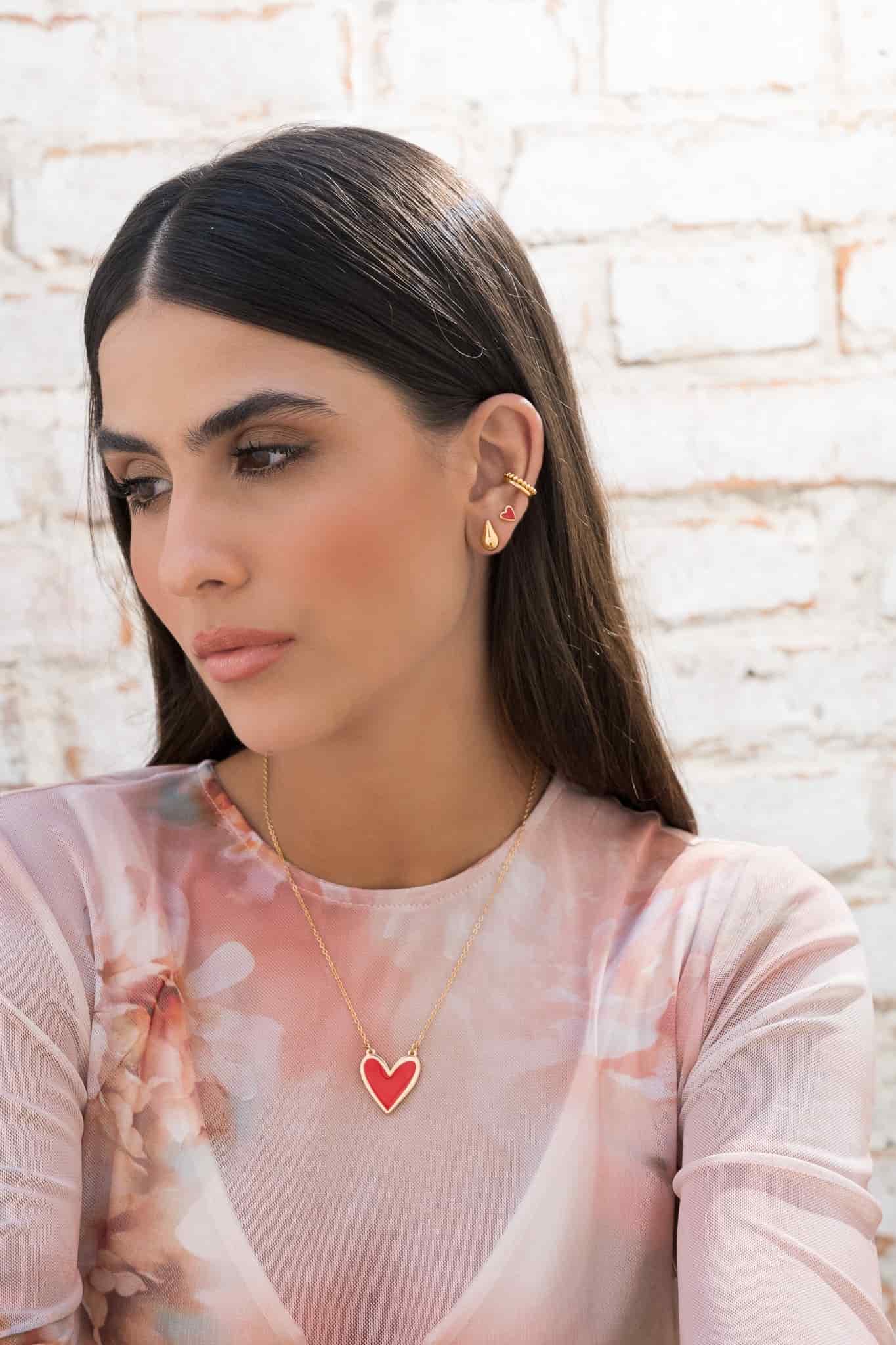 Set X4 Aretes Mini Gota Y Corazón - miniatura 5