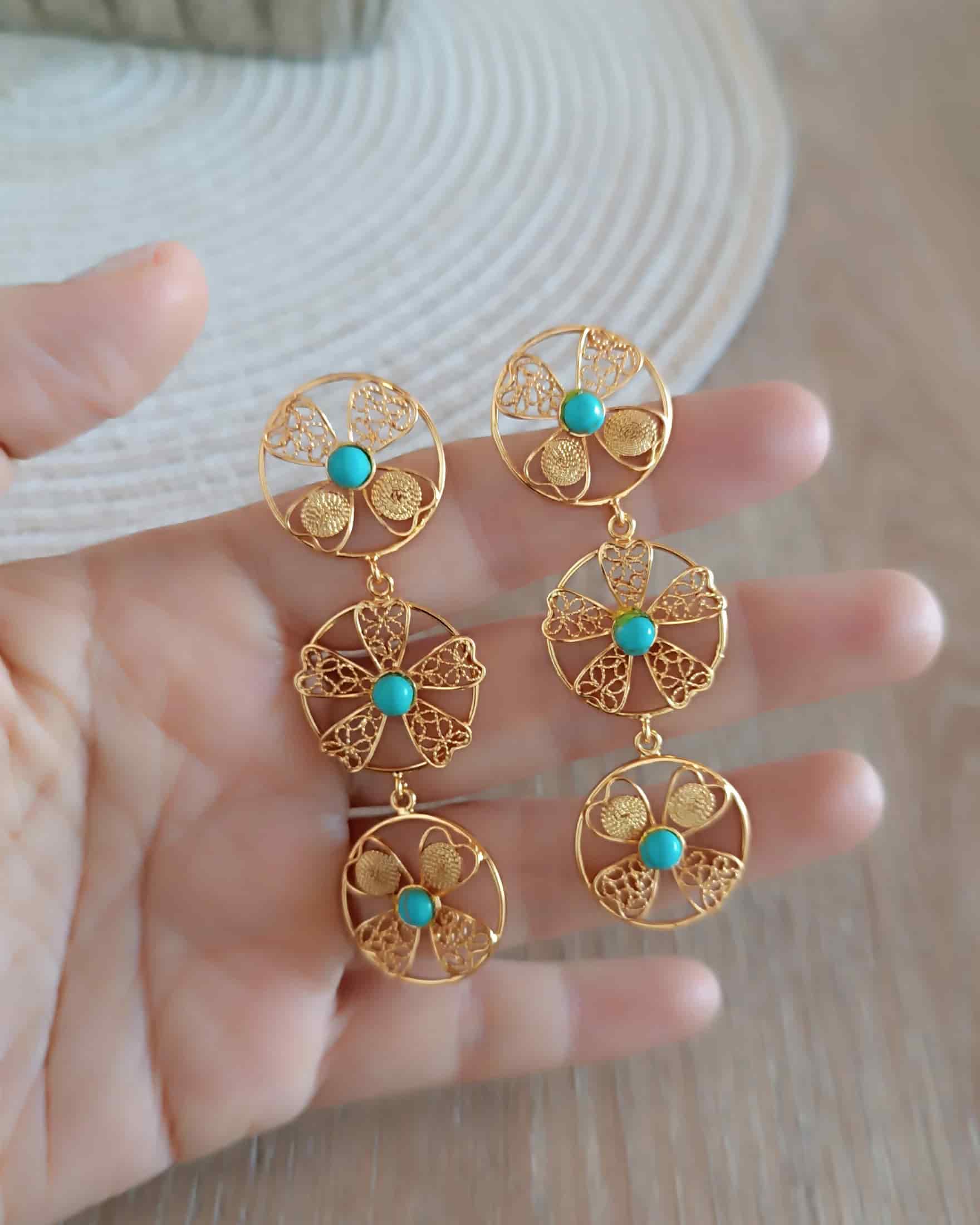 Aretes tripe circulo en filigrana Celina - miniatura 7