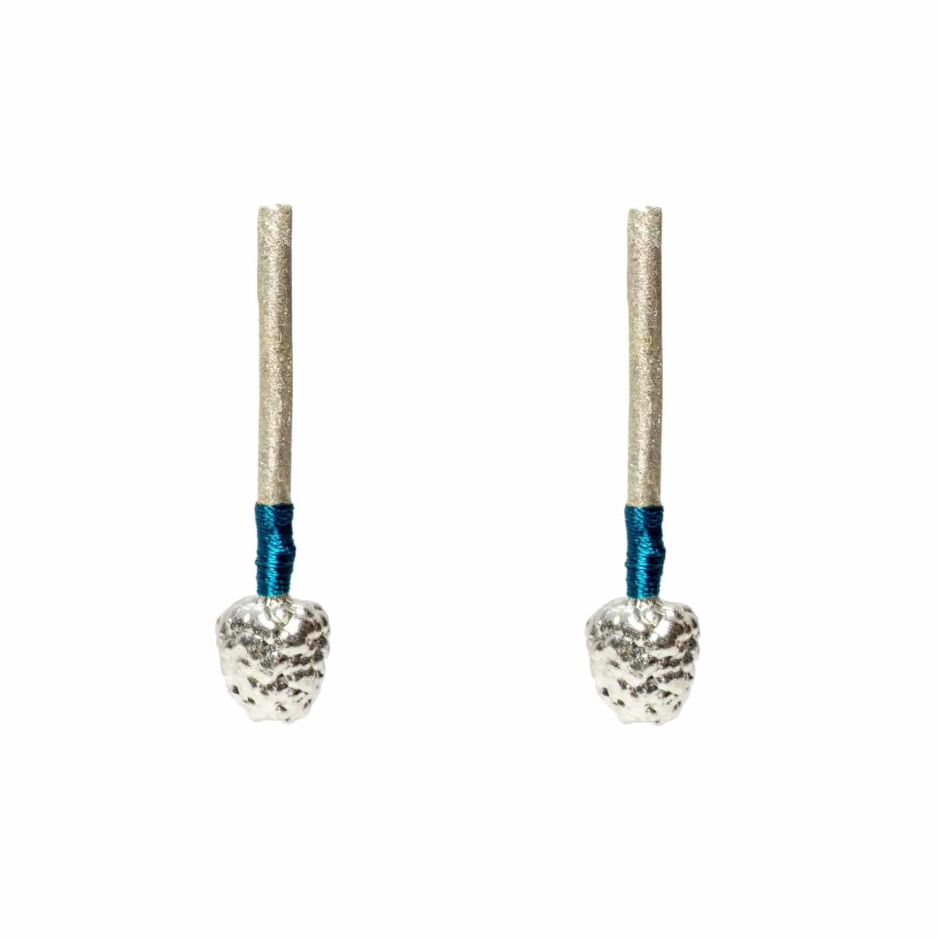 Blackberry Cane Earring Silver - miniatura 4