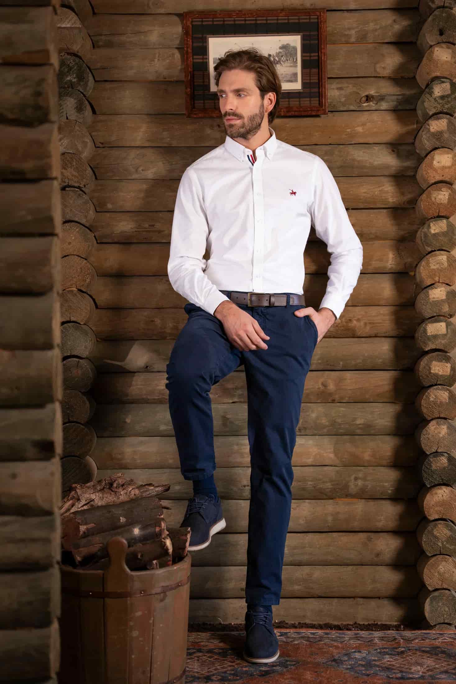 Camisa France Algodón Hombre Blanca - miniatura 4