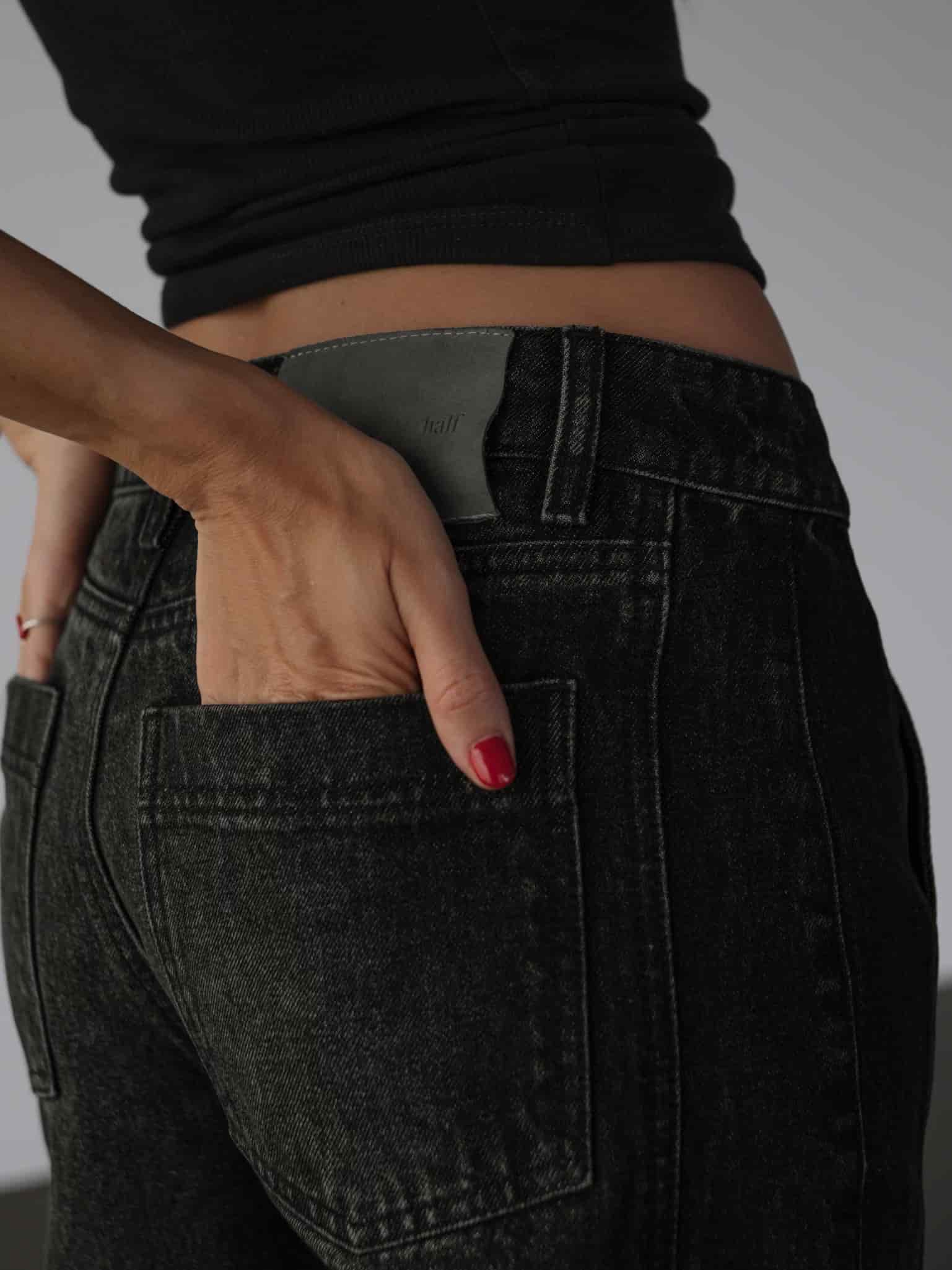 SQUARED CUFF JEAN - BLACK PEPPER - miniatura 9