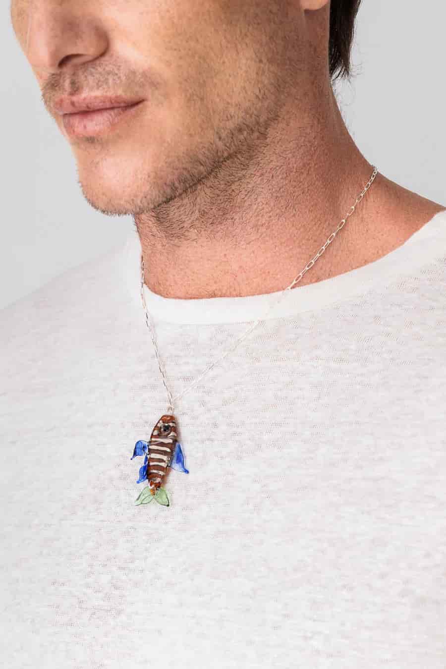 Men's linen t-shirt white - miniatura 6