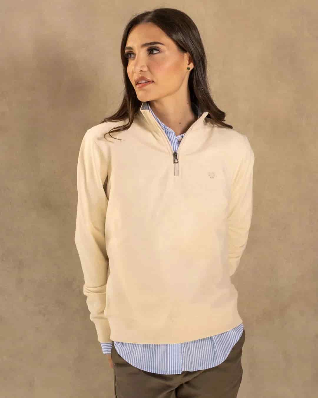 Halfzip Paris Antimanchas De Mujer Marfil - miniatura 3