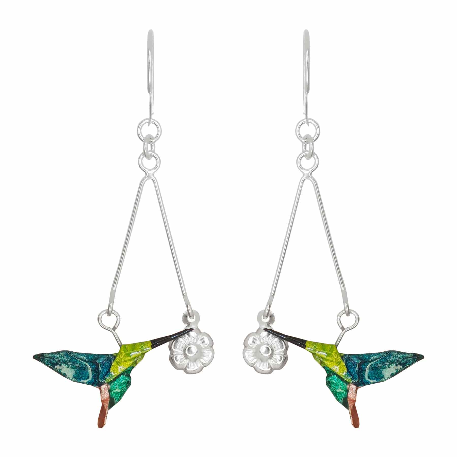 Arete colibrí flor - miniatura 1