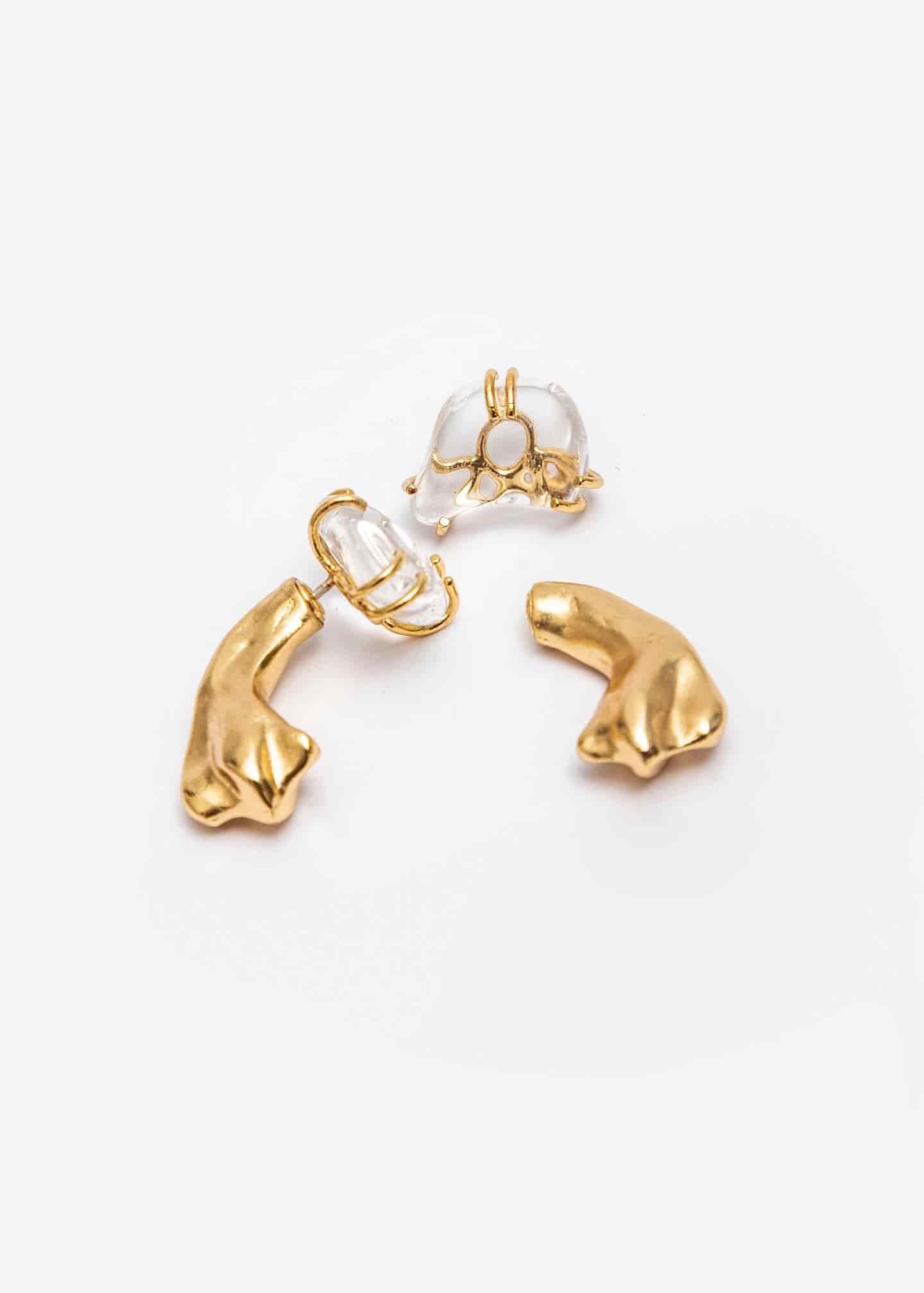 Aretes Cuarzo Maxi Petal Curve - miniatura 3