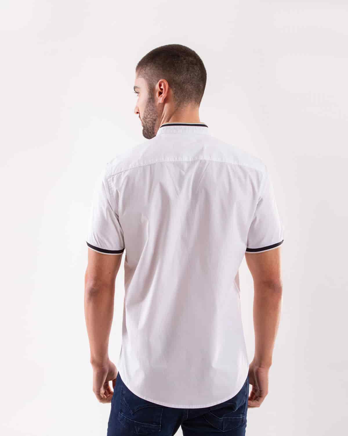 Camisa blanca manga corta para hombre - miniatura 12