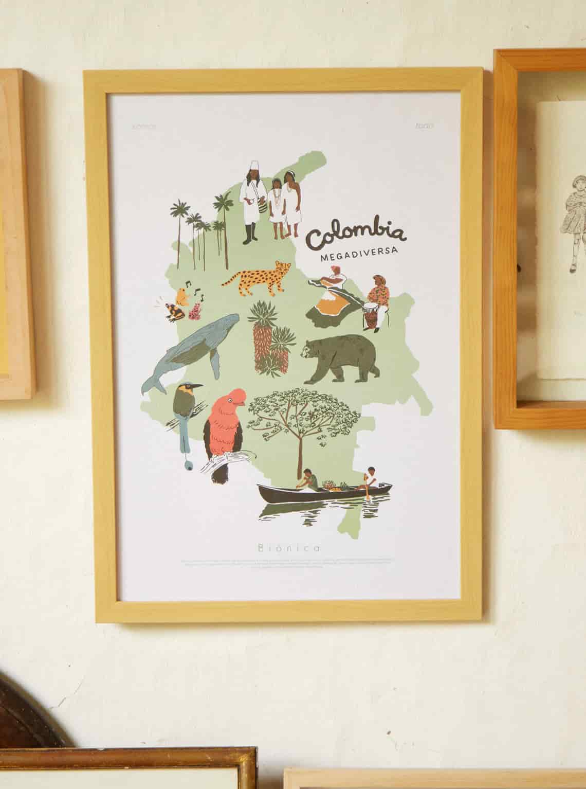 AFICHE MAPA COLOMBIA MEGADIVERSA - miniatura 1