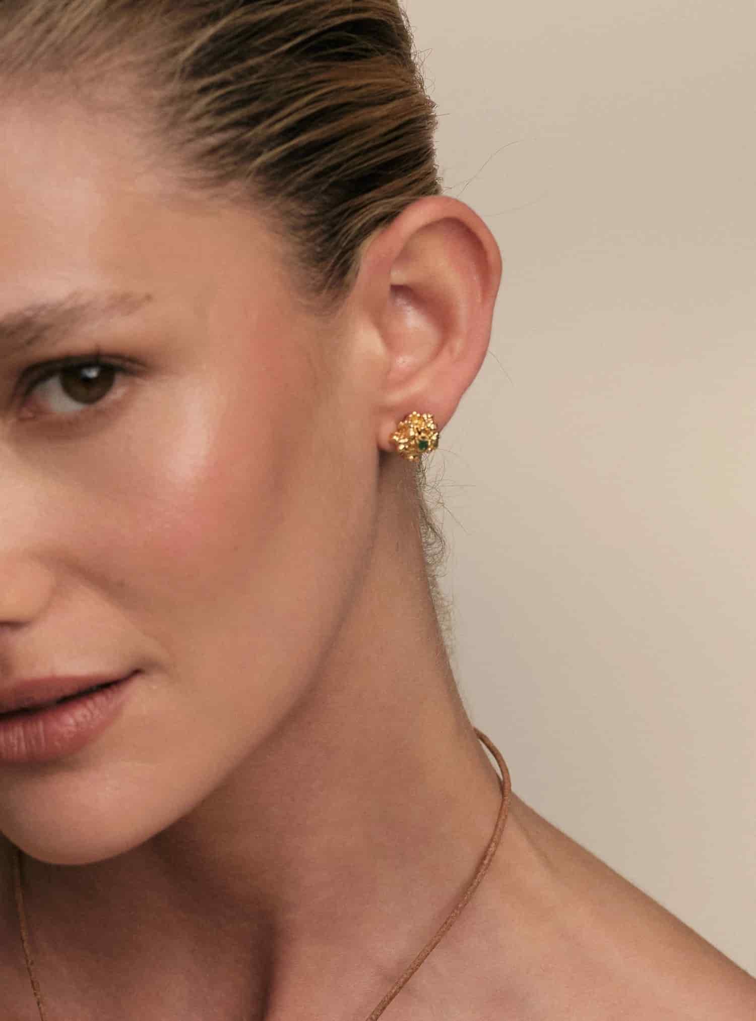 Aura Emerald Chunk Studs Mini - miniatura 2
