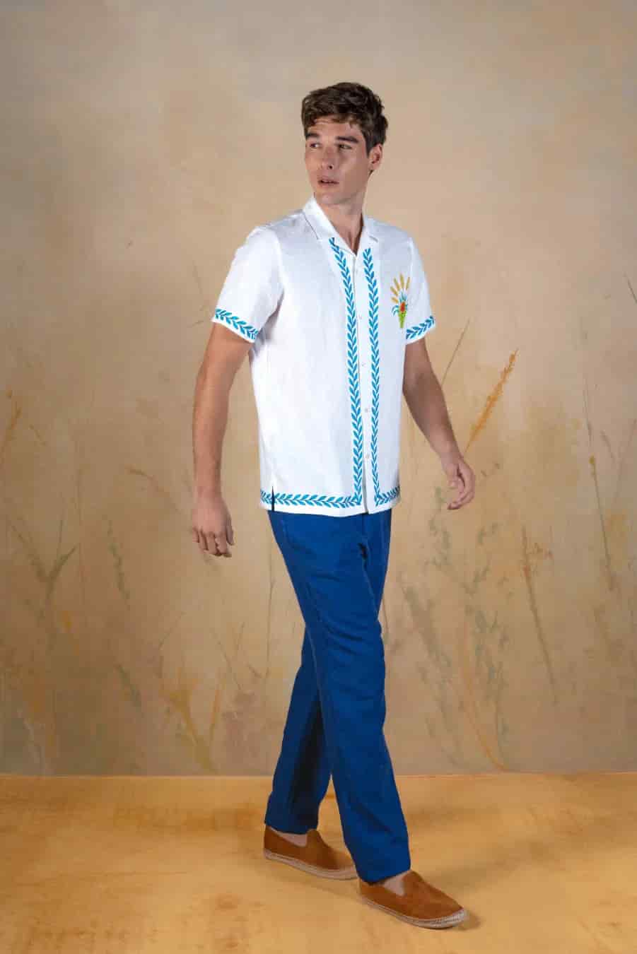 Telluris linen bowling shirt white - miniatura 2