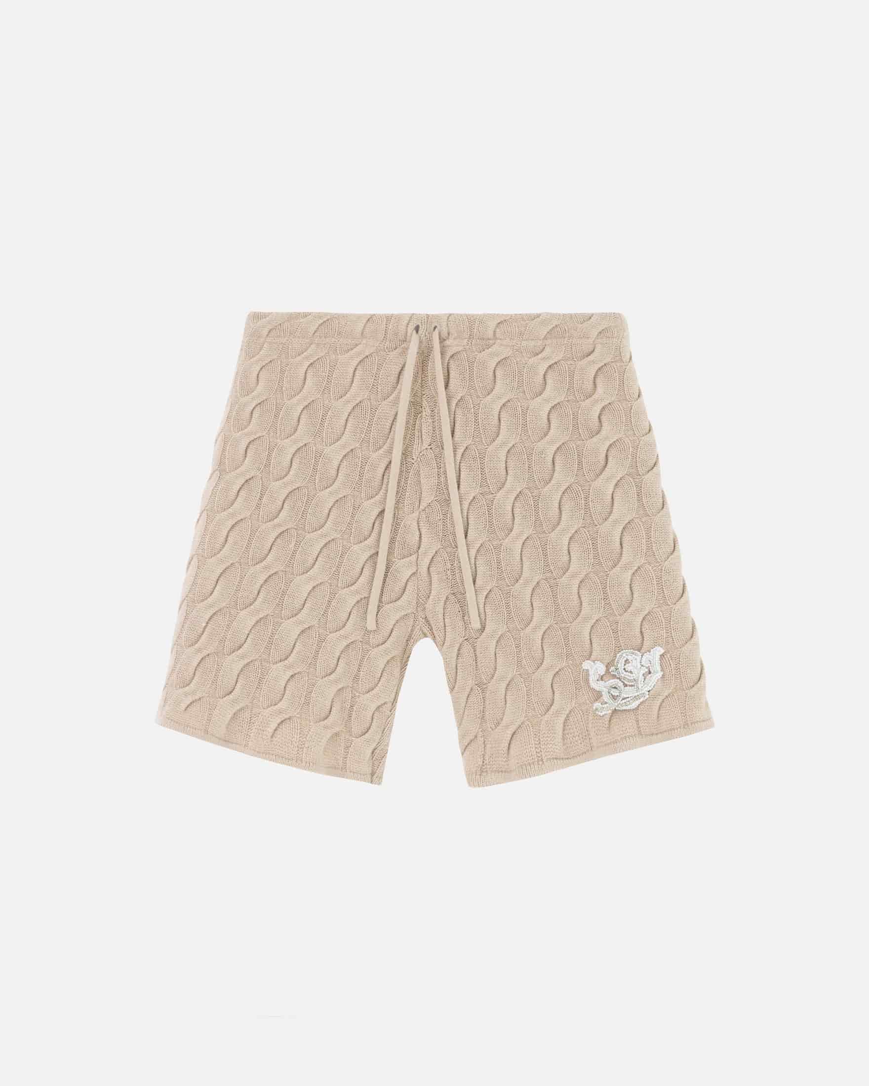 The Path Monogram Cable Knit Short Cream - miniatura 1