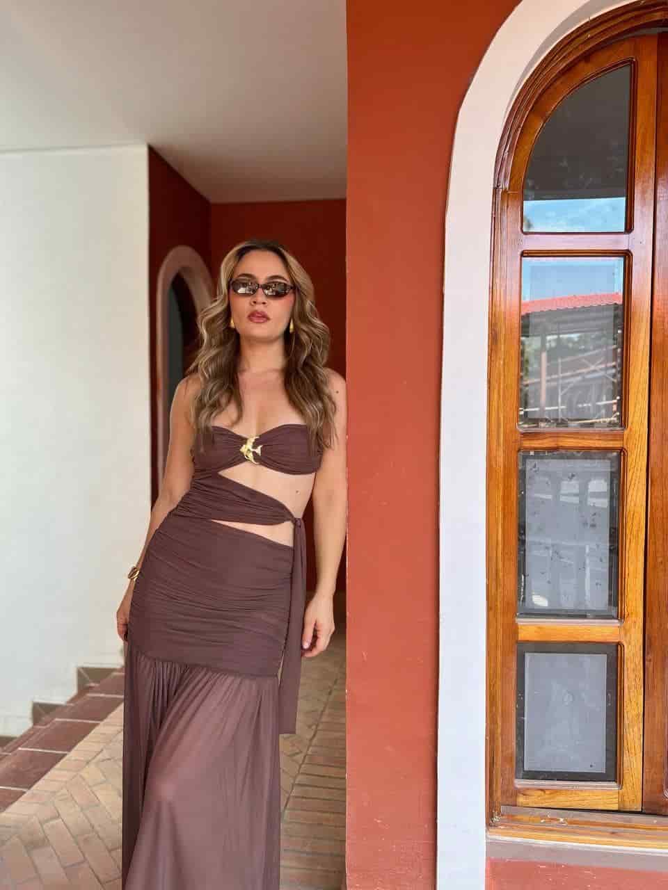 Vestido Monserrat Cafe - miniatura 2