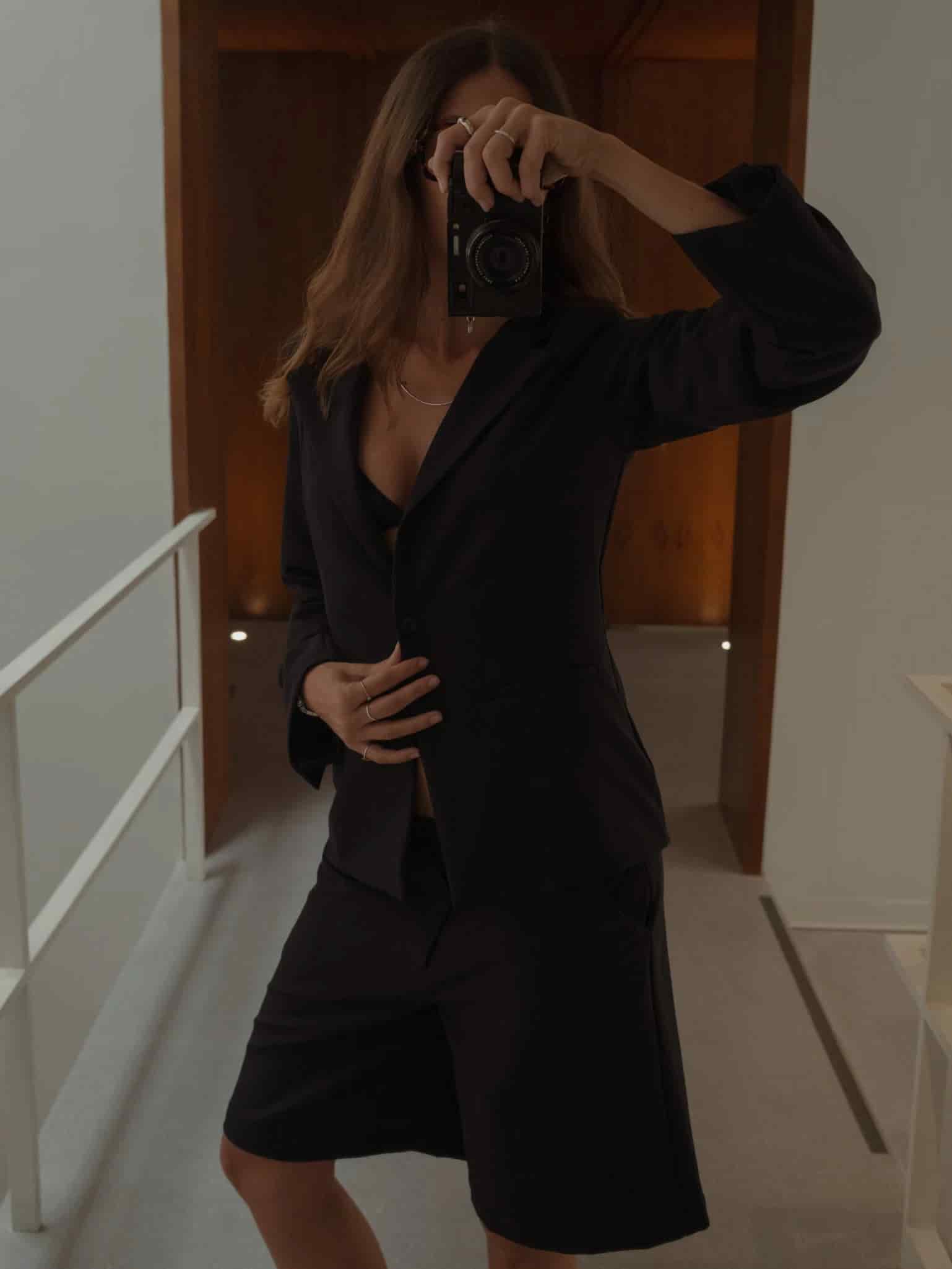 WAIST CLASSIC BLAZER - BLACK - miniatura 3