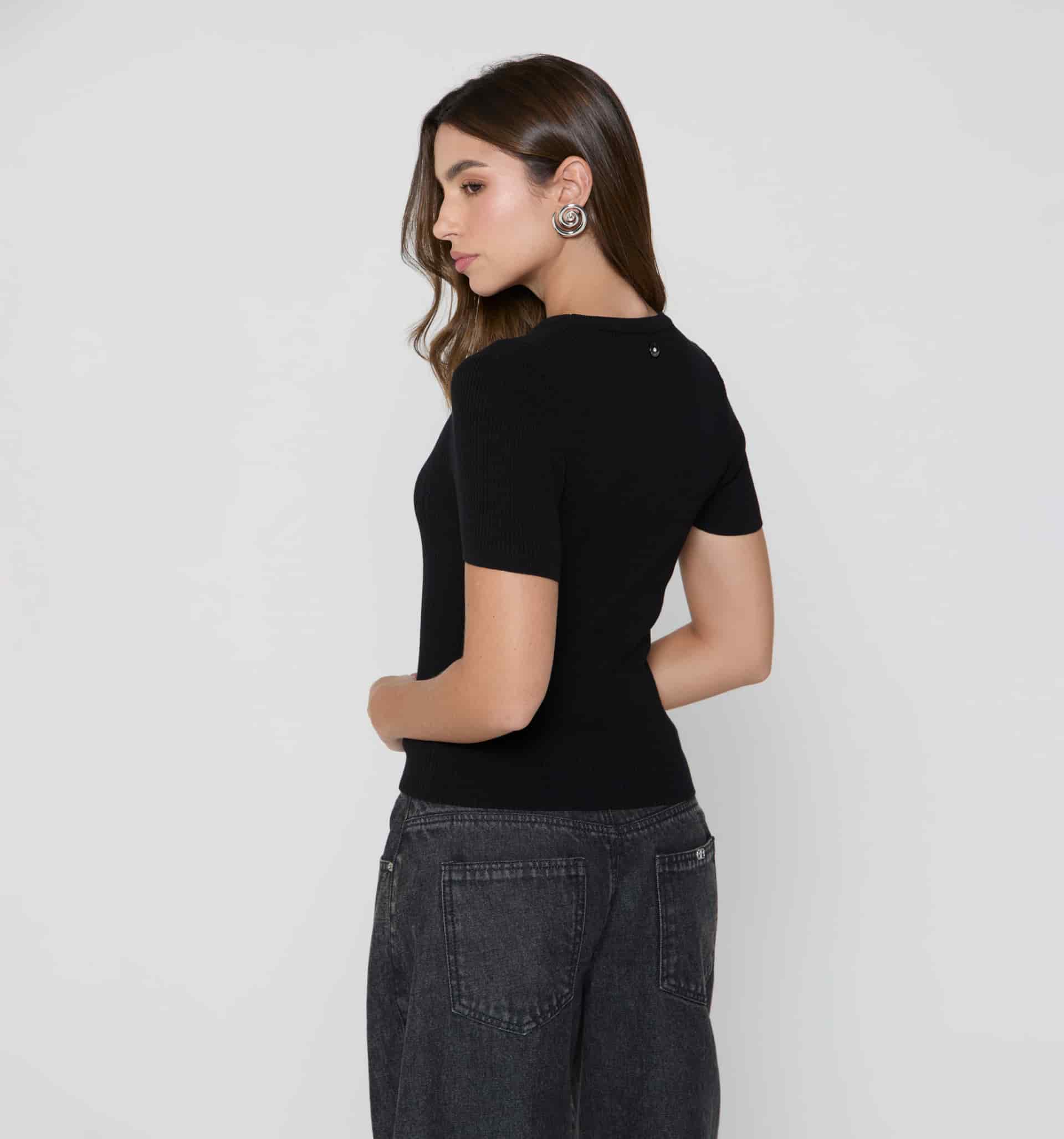 Blusa manga corta tejida - miniatura 3