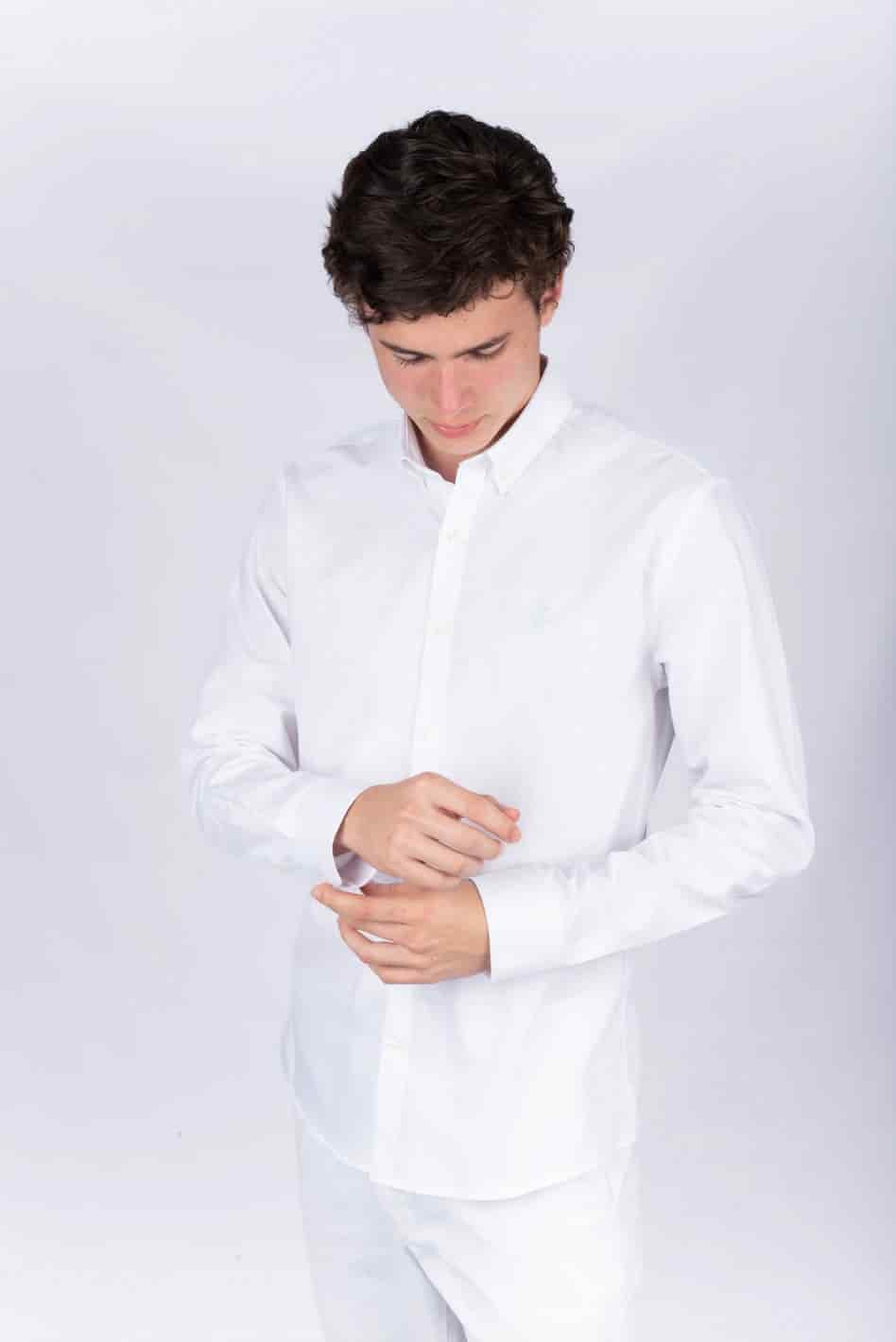 Camisa Oxford Blanca A Azul R - miniatura 3