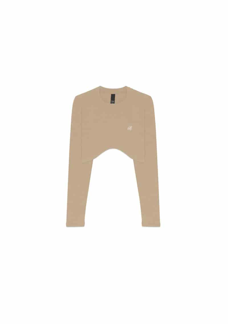 Dopamine brown Long sleeve crop top - miniatura 1