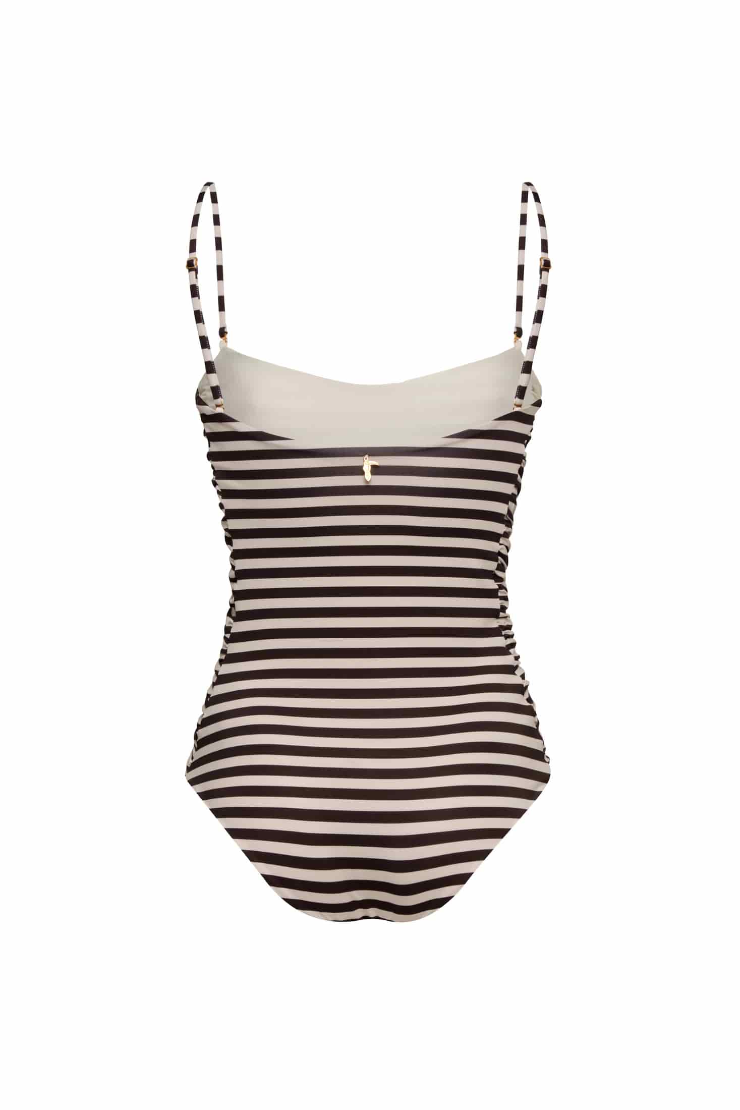 Las Balsas Embroidered One Piece / Black & White Stripes - miniatura 2