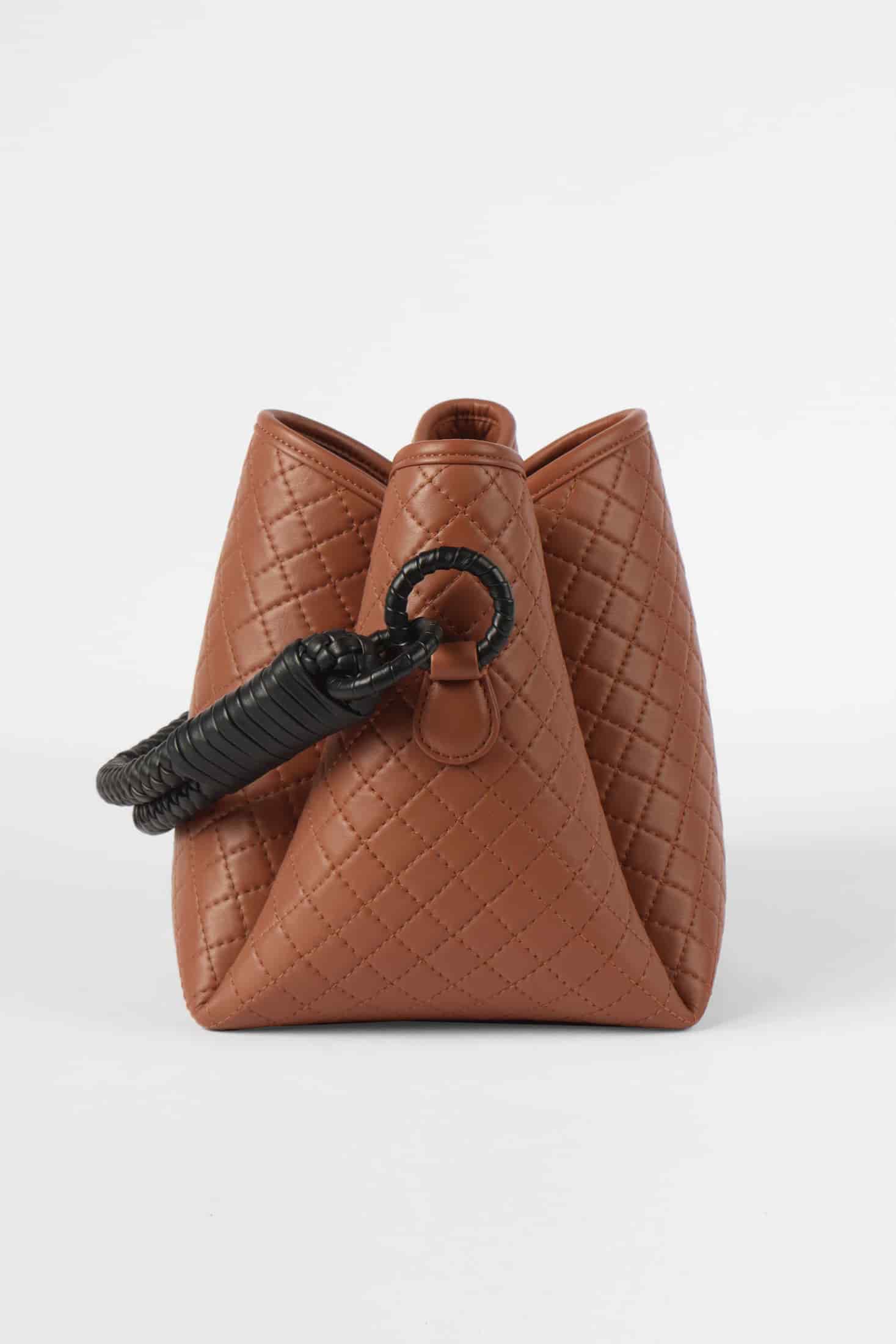 Tulip Bucket Bag, Brandy & Black - miniatura 3