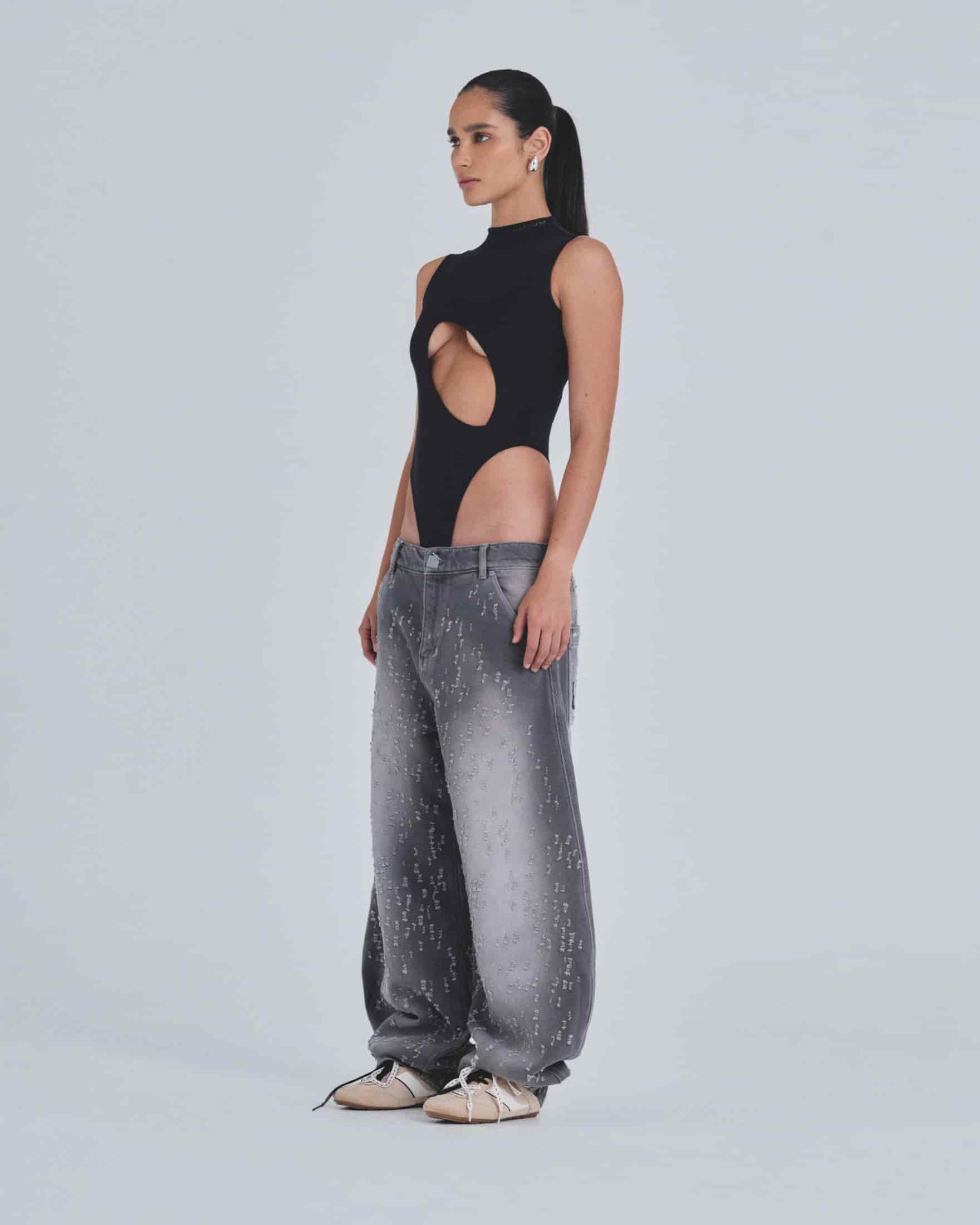 W Basics Asymetric Backless Body Black - miniatura 5