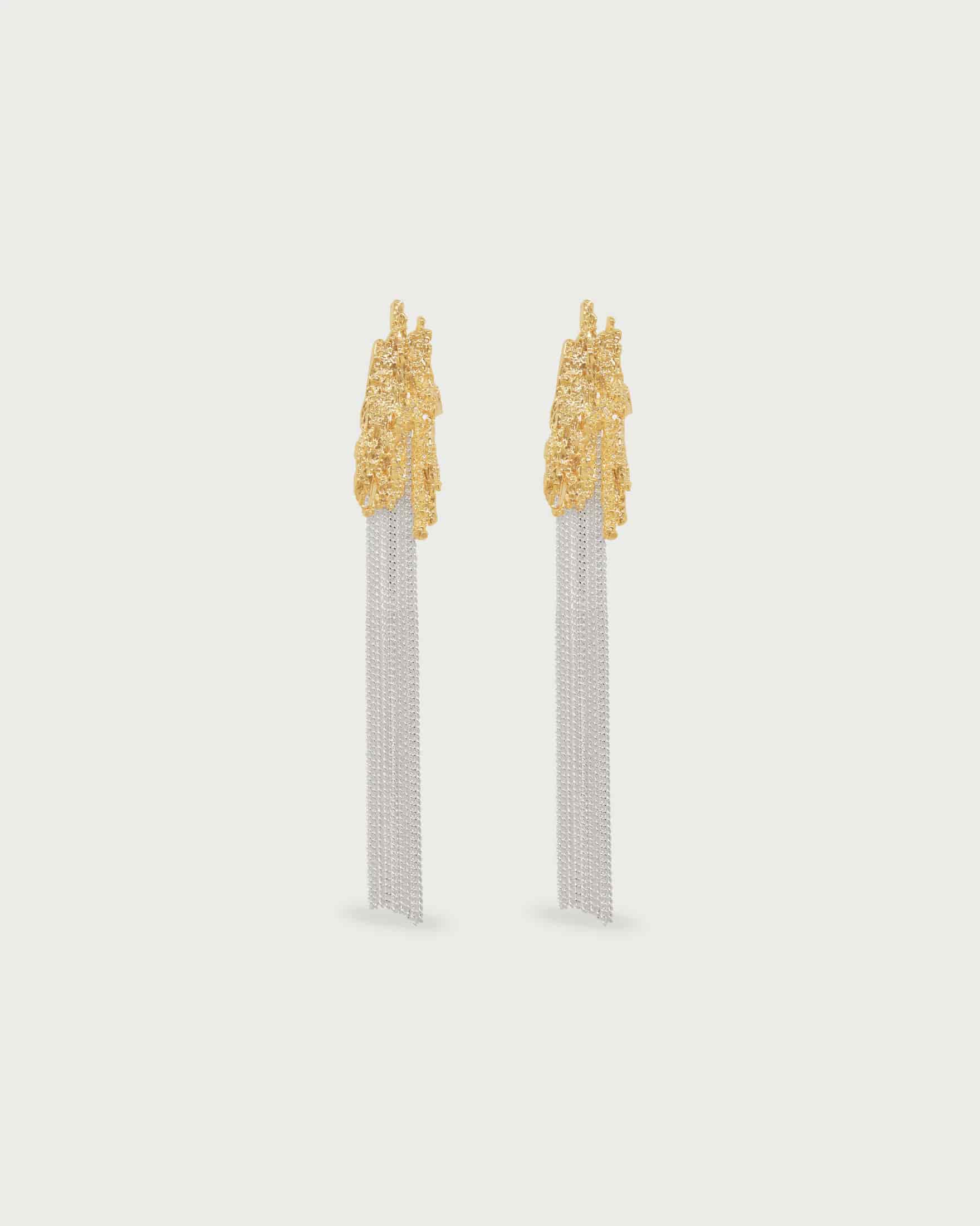 Aretes Largos Martillado - miniatura 2