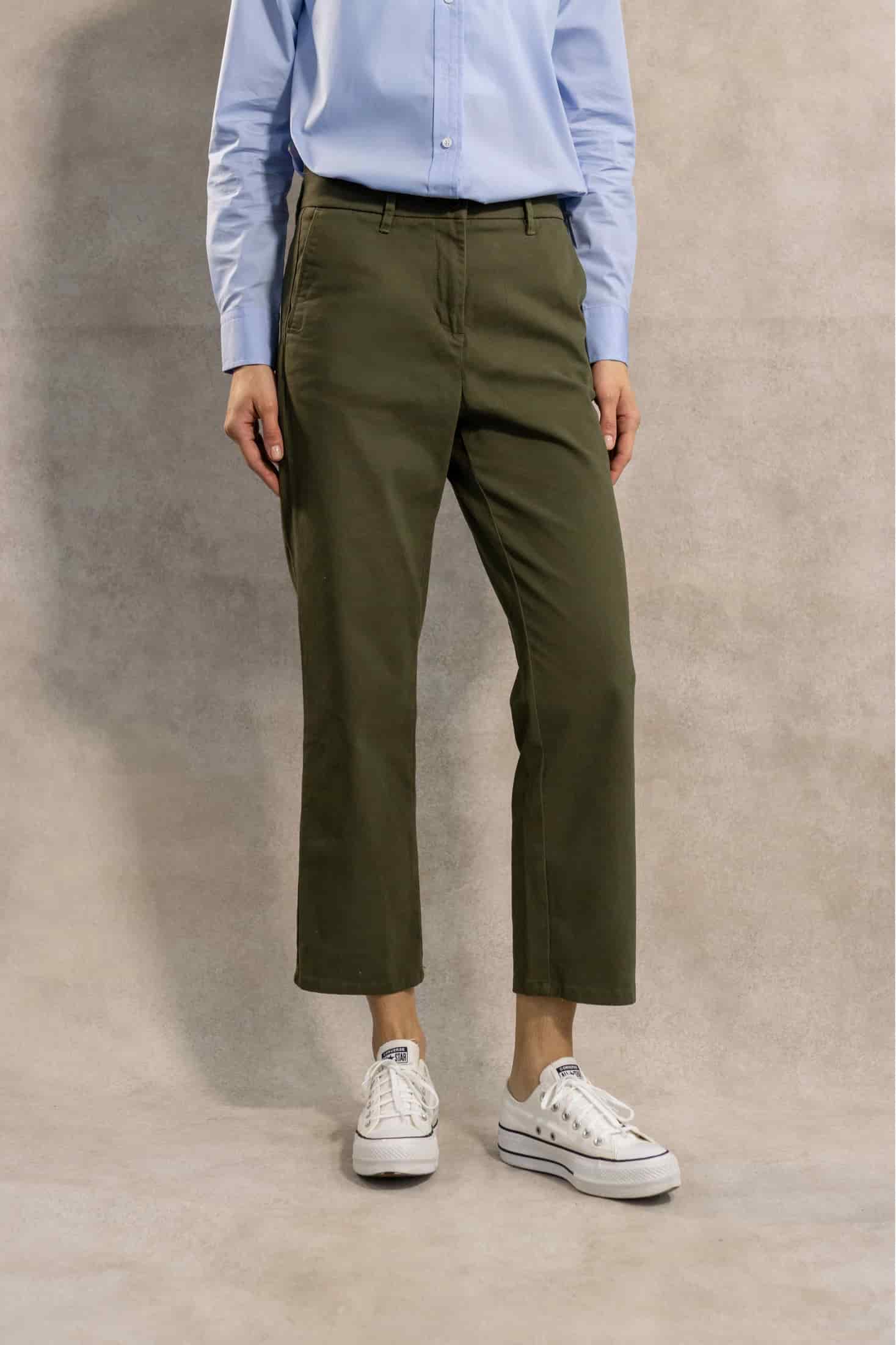 Pantalon Elastico de Mujer Verde Militar - miniatura 1