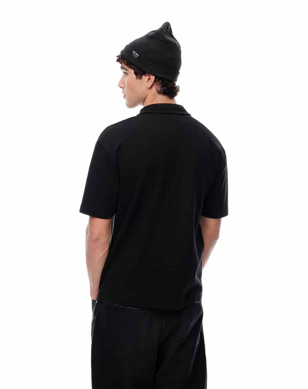 Polo regular algodón negra hombre - miniatura 3