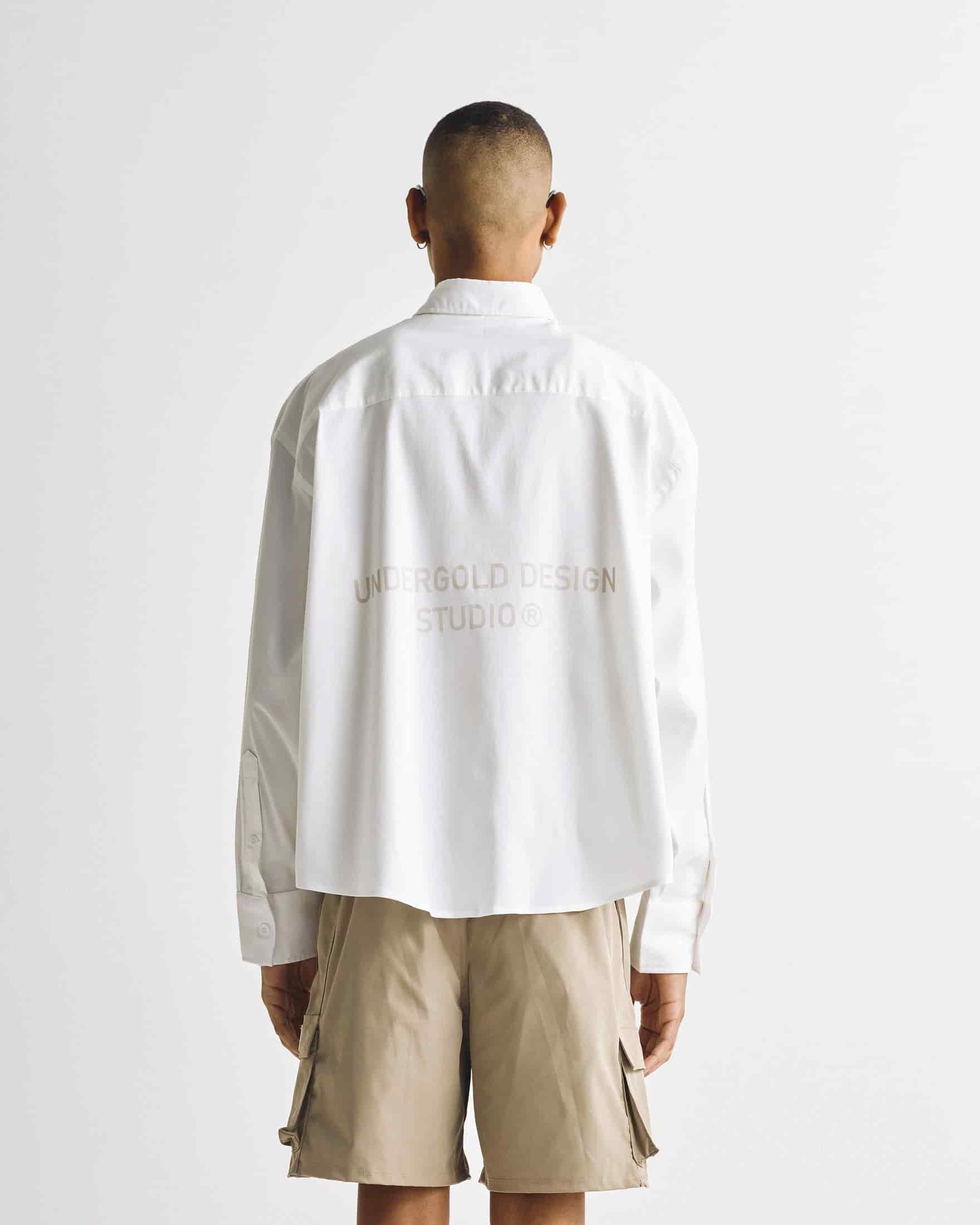 Basics Undergold Design Studio Long Sleeve Boxy Shirt Bone - miniatura 15