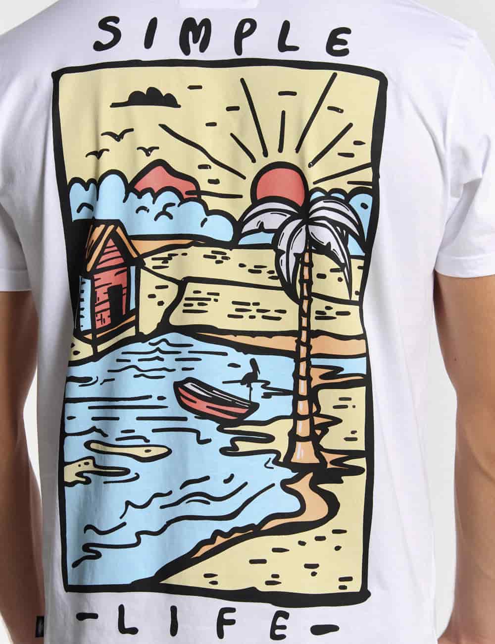 Camiseta regular fit  Simple life blanca - miniatura 2