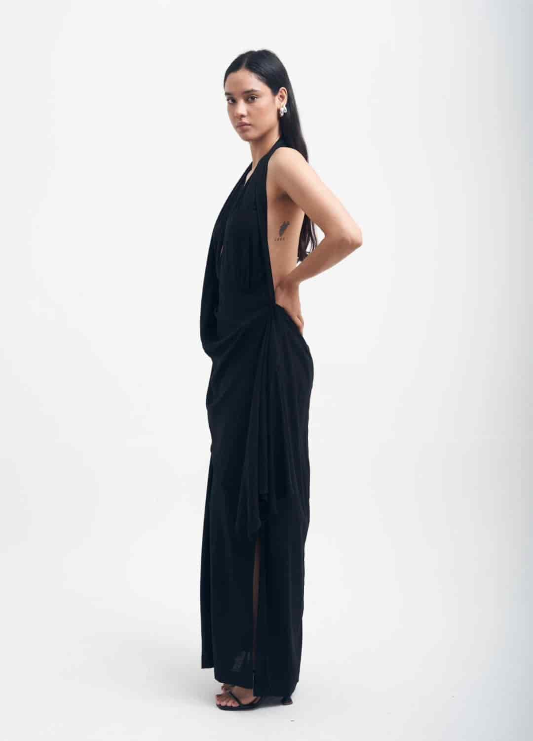 Vestido Maxi Torbellino Negro - miniatura 3