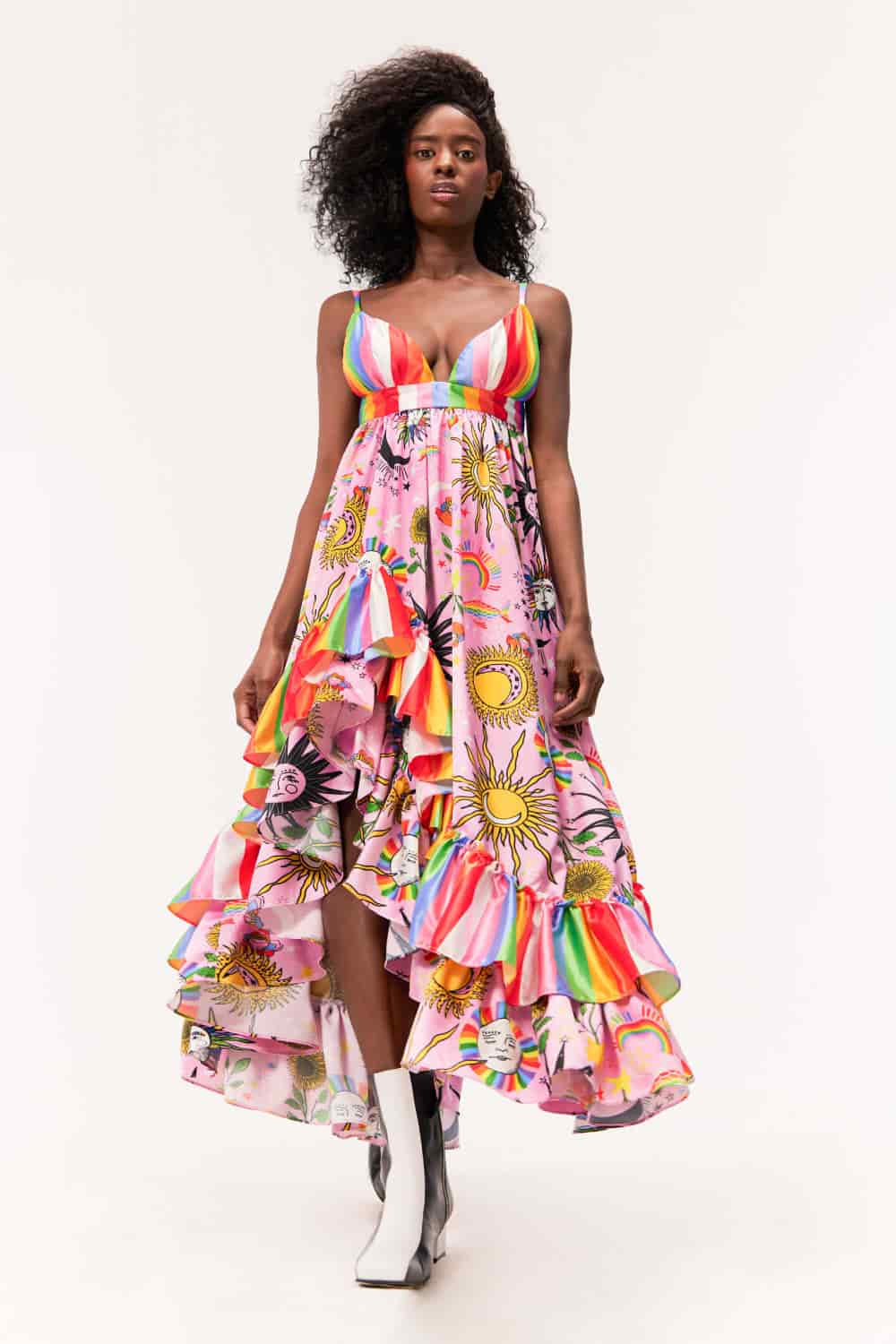 Vestido Merengue / Estampado Madre Luna, Padre Sol Negro - miniatura 2