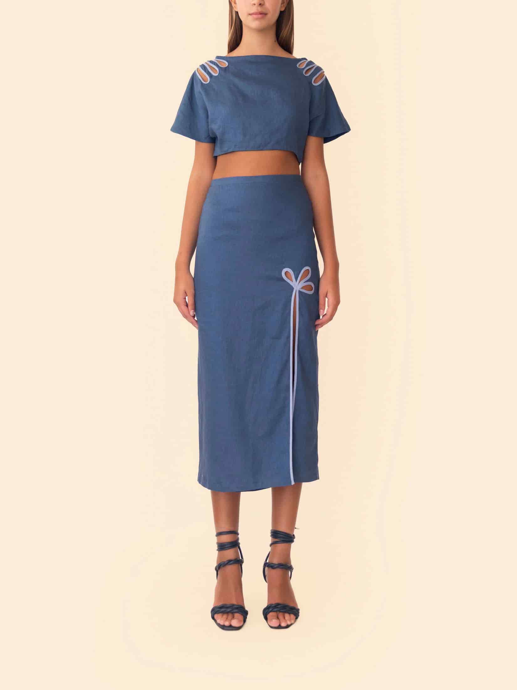 AYLA SKIRT NAUTIC BLUE - miniatura 3
