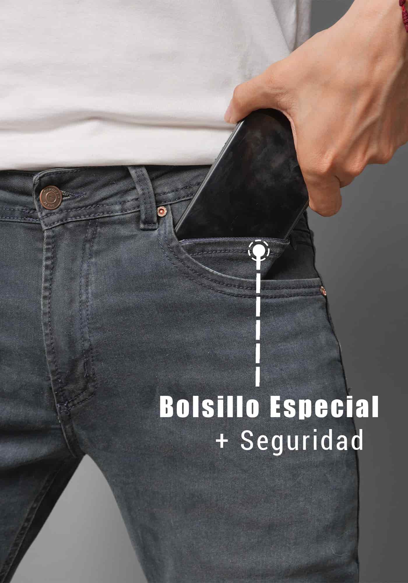 Jean para Hombre en Tono Azul Dirty Pardo marca Thunder - miniatura 3