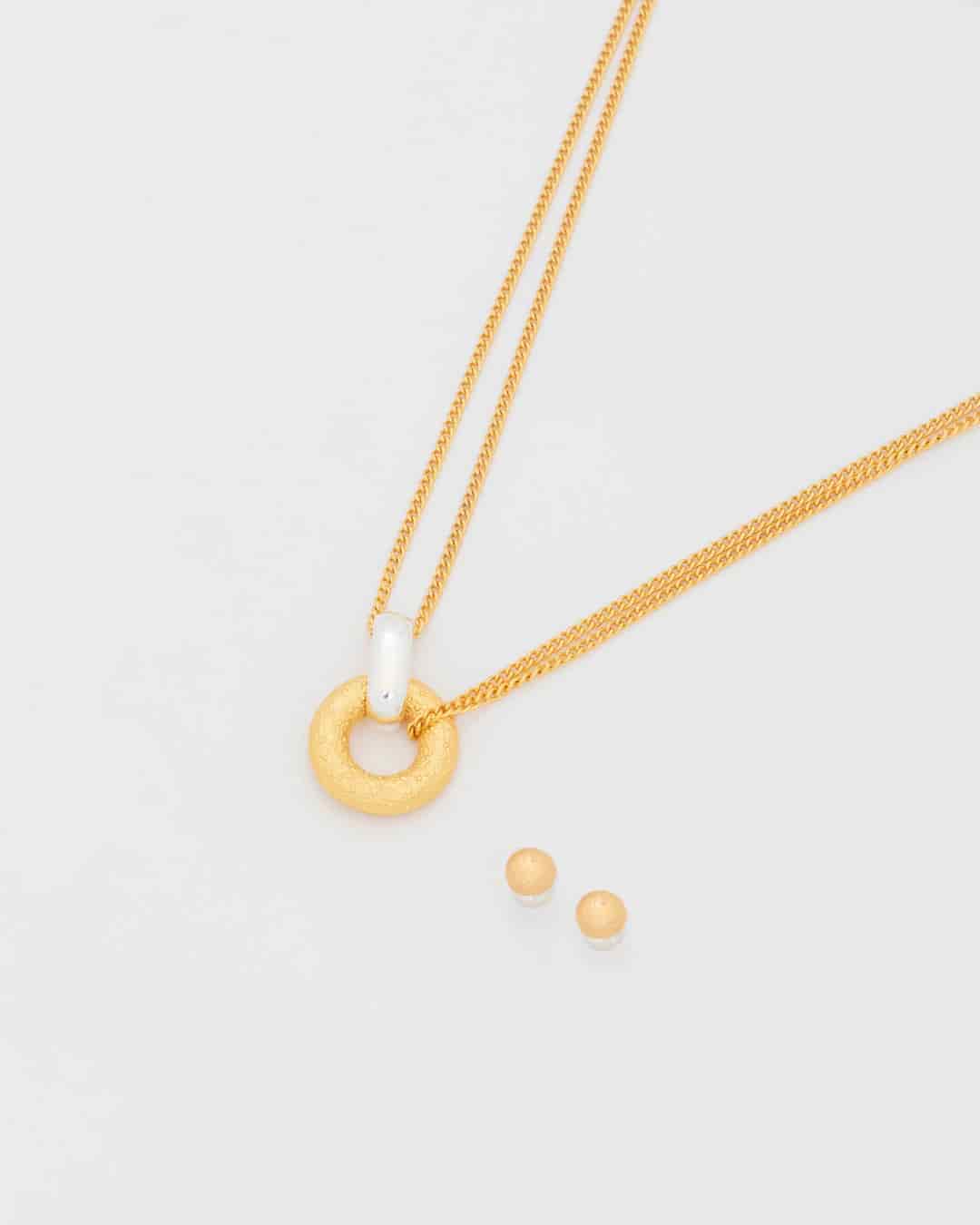 Collar Dona Bicolor + Aretes - miniatura 1