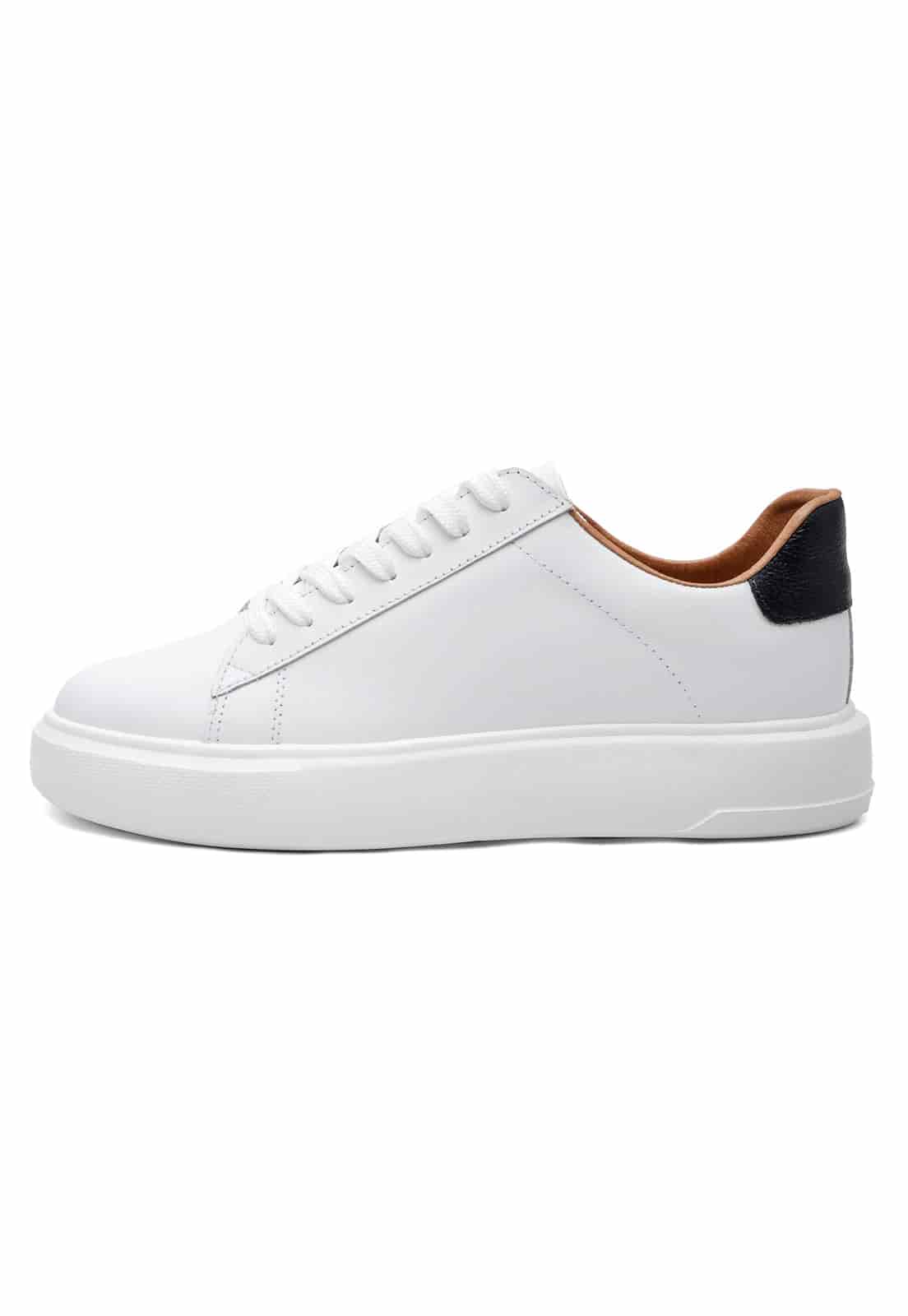 Tenis blancos talon azul detalle azul - miniatura 2
