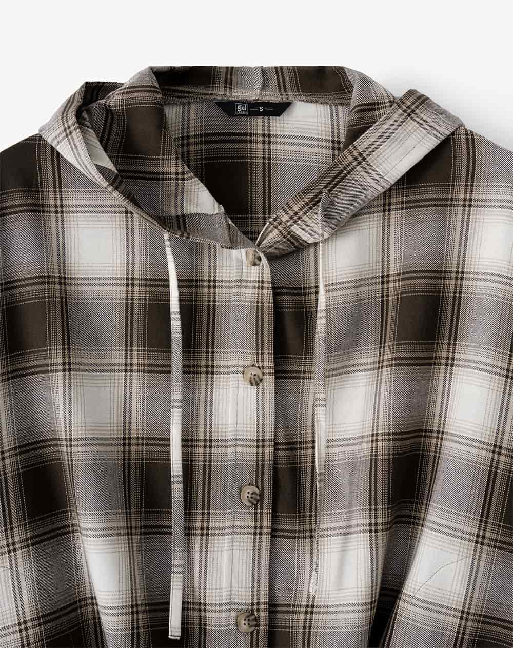Chaqueta oversize cuadros mujer - miniatura 2