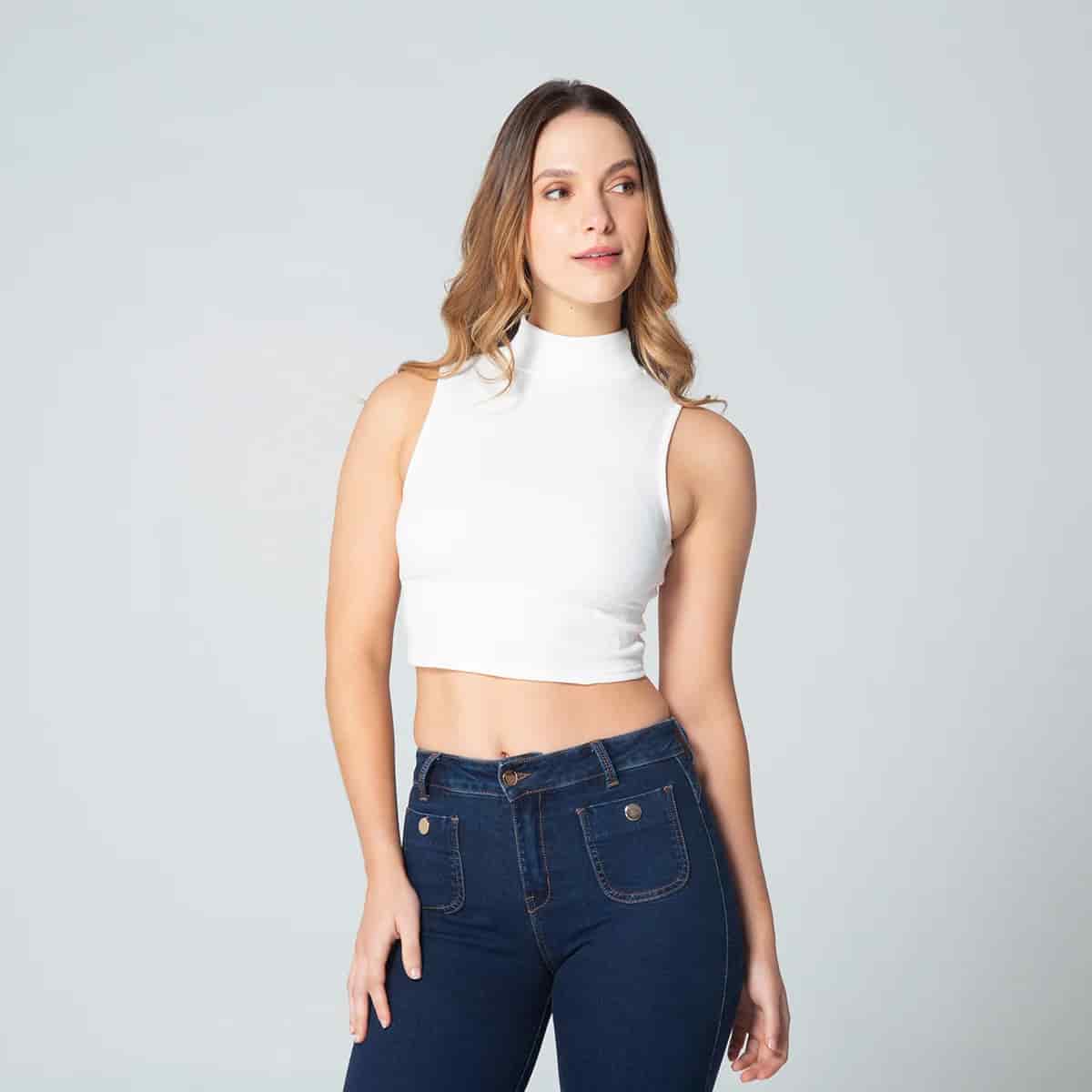 Crop Top Cuello Tortuga Sasha - miniatura 3