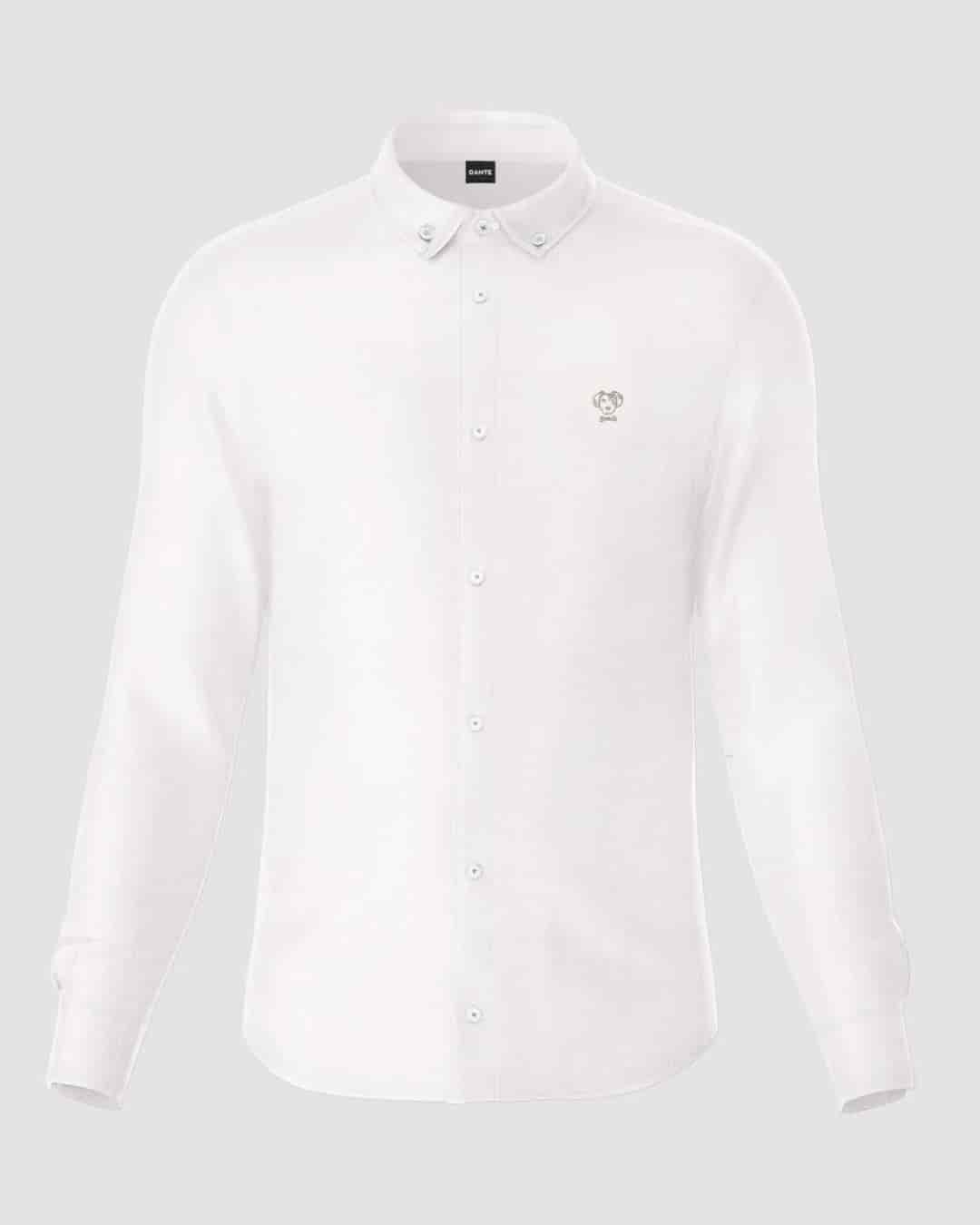 Camisa Antimanchas Oxford Blanco Logo Beige - miniatura 6