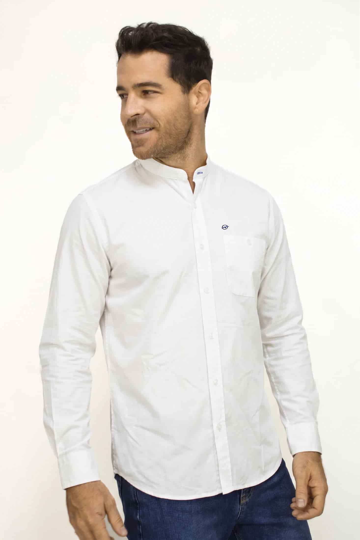 CAMISA CUELLO MAO MARFIL PARA HOMBRE - miniatura 2