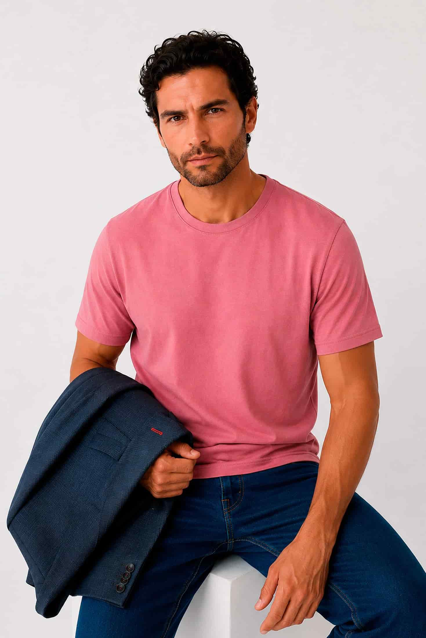 Camiseta 100% Algodón Pima Coral - miniatura 2
