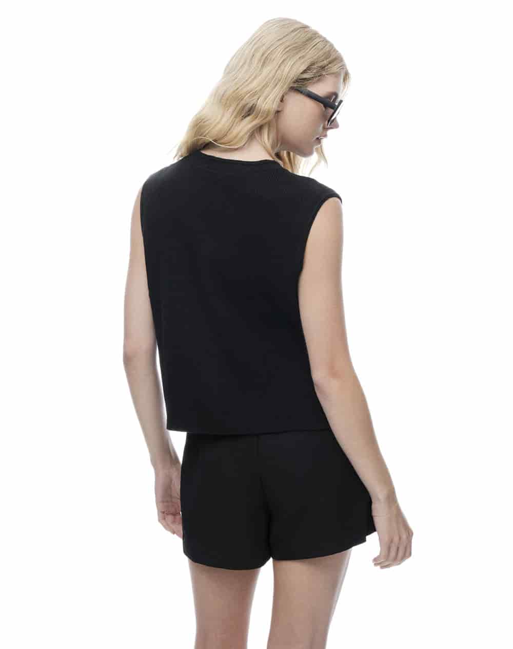 Chaleco regular rib negro mujer - miniatura 2