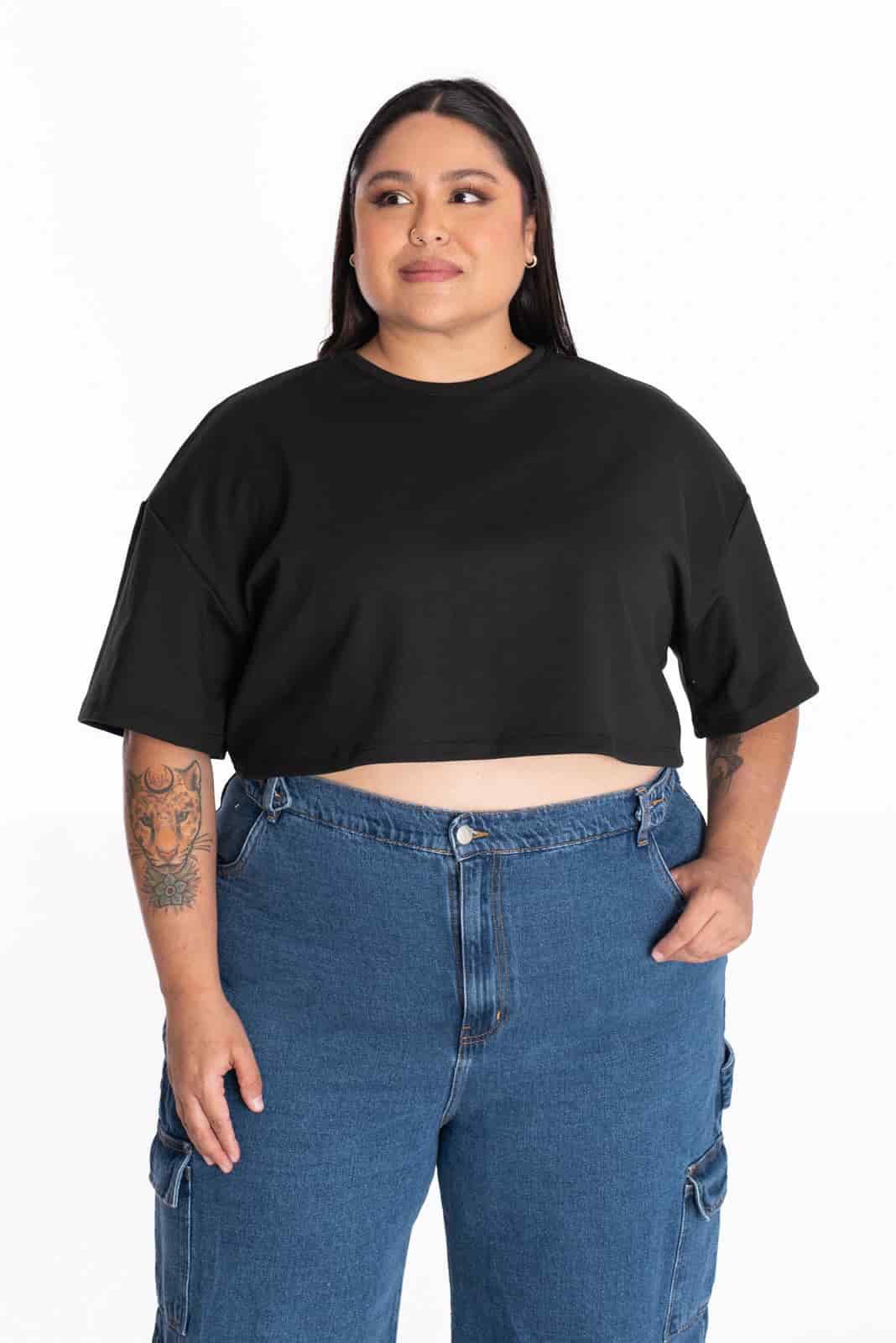 Crop Top Oversize Negro - miniatura 8