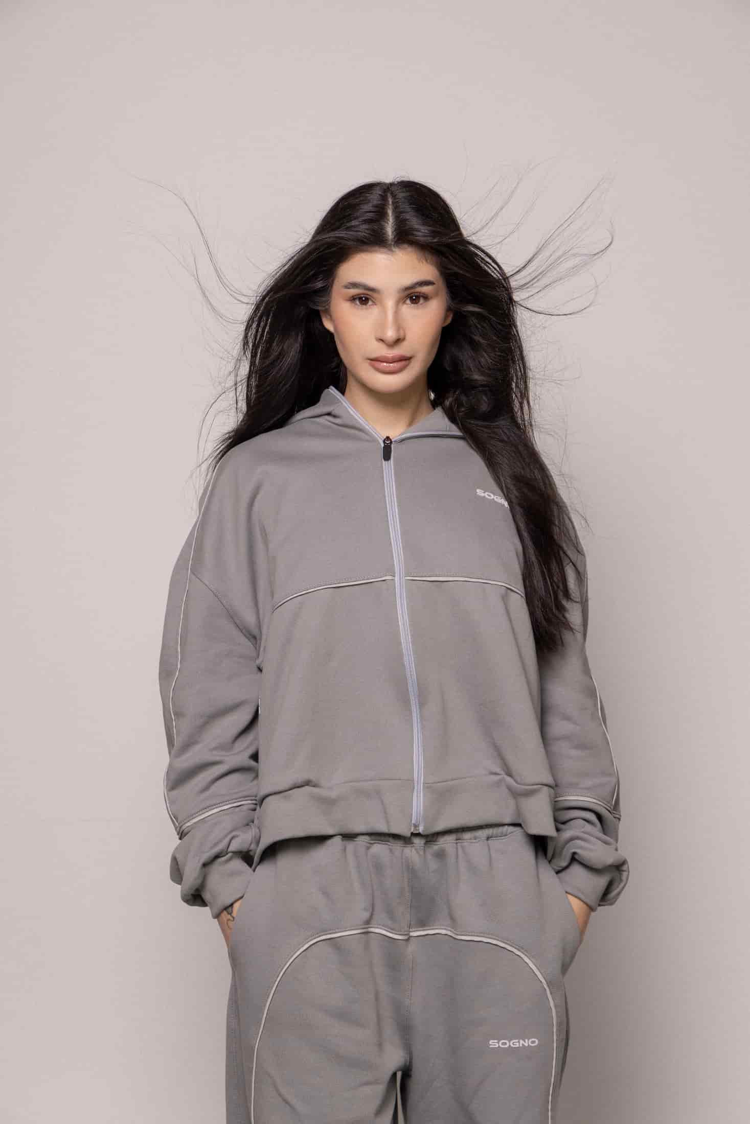 Hoodie 87/27 Sgo Dama-Gris - miniatura 1